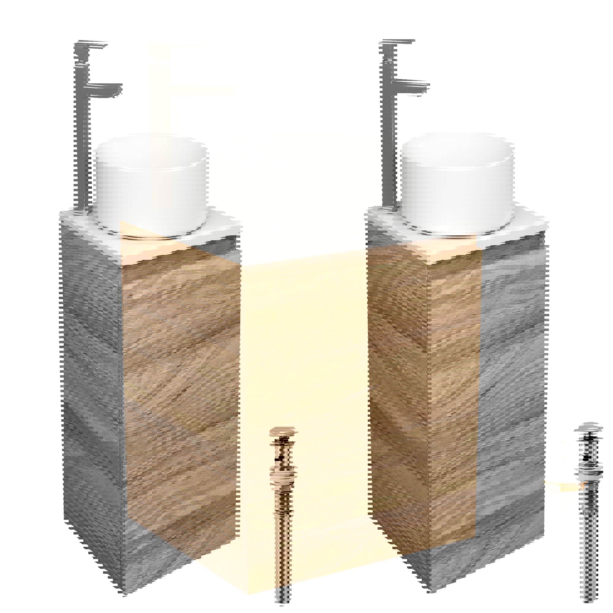 Изображение товара Тумба Bau Dream Blackwood 50 с раковиной и смесителем Hotel Still для ванной