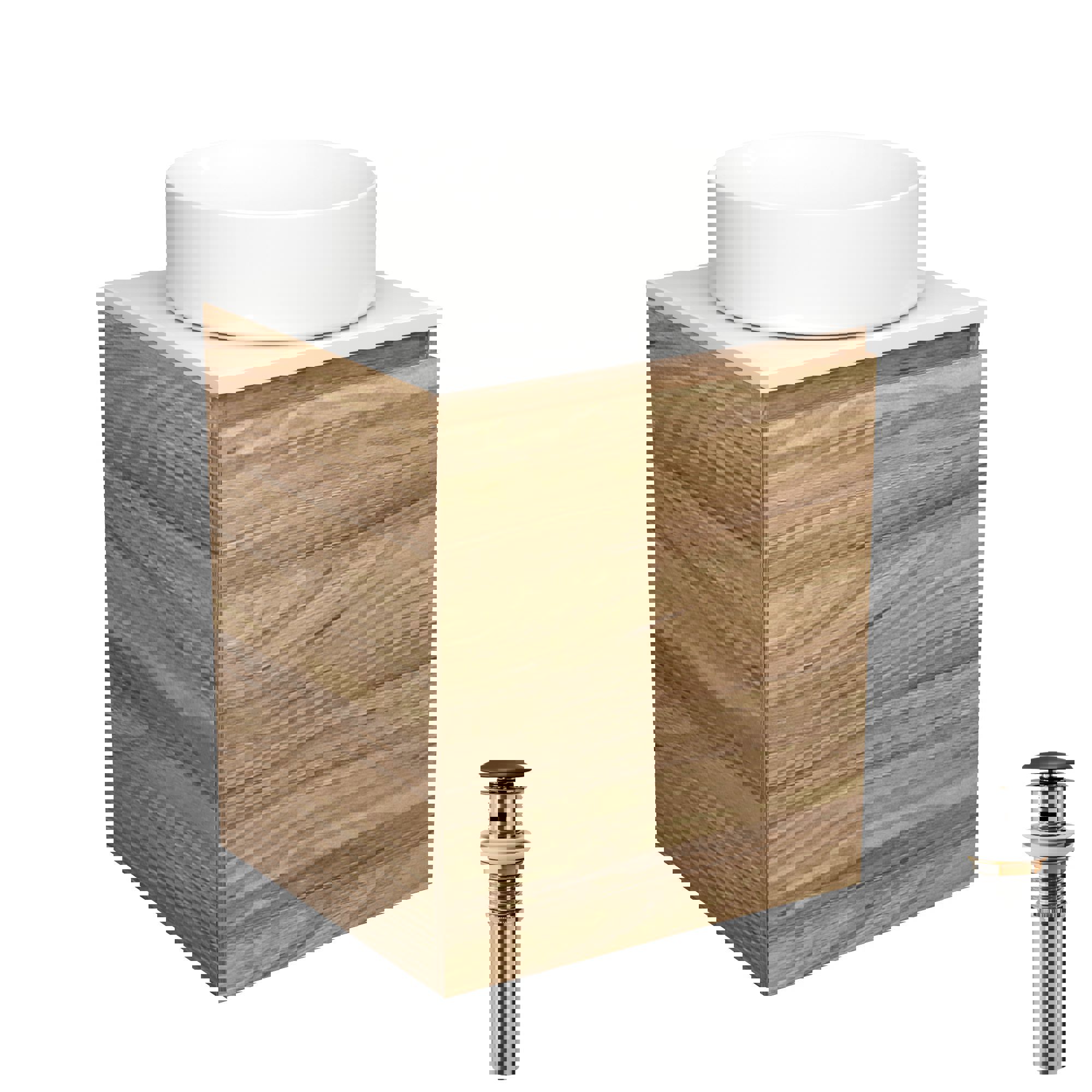 Изображение товара Тумба под раковину Bau Dream Blackwood 50 с дверцей и раковиной D41 из санфарфора