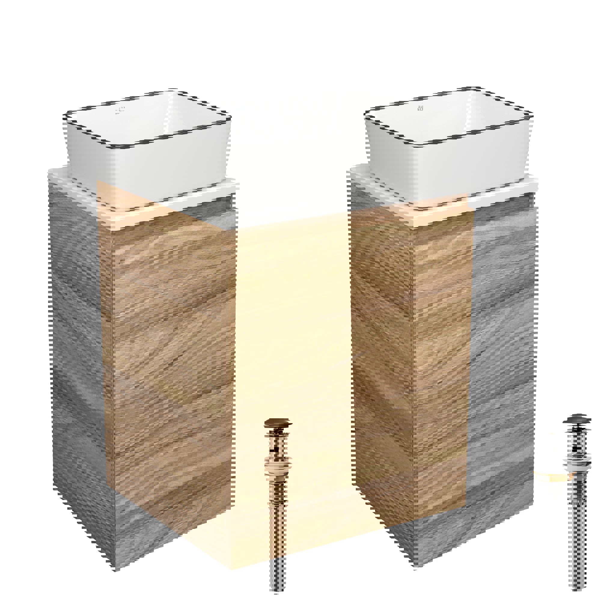 Изображение товара Тумба под раковину Bau Dream Blackwood 50 с дверцей и раковиной BAU Hotel 48x37