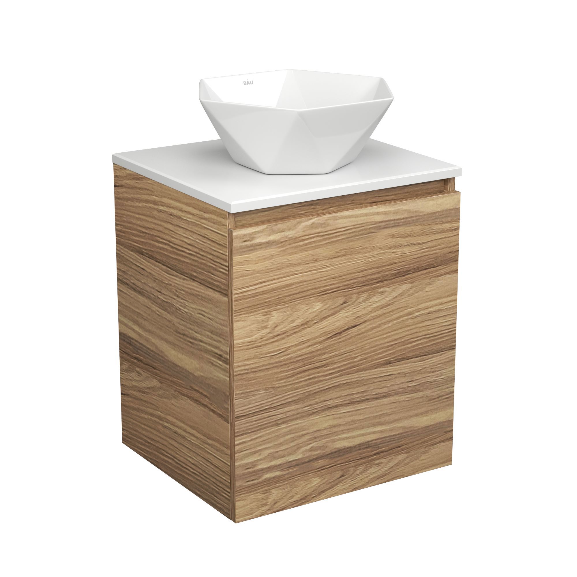 Изображение товара Тумба Bau Dream Blackwood 50 с дверцей и накладная раковина BAU Crystal 40x40
