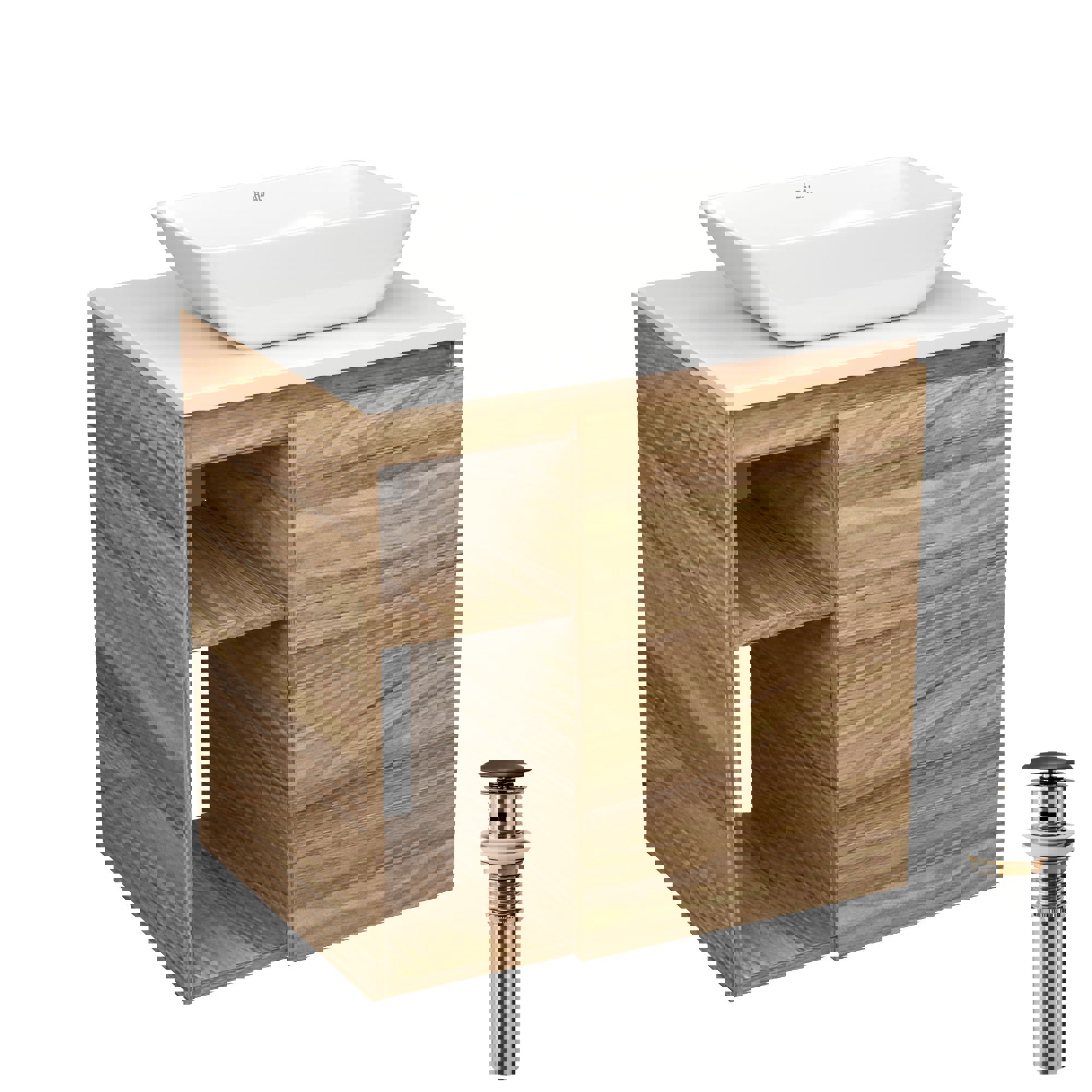 Изображение товара Тумба под раковину Bauedge Bau Dream Blackwood 60 с раковиной Spectrum mini 47x24 и системой клик-к