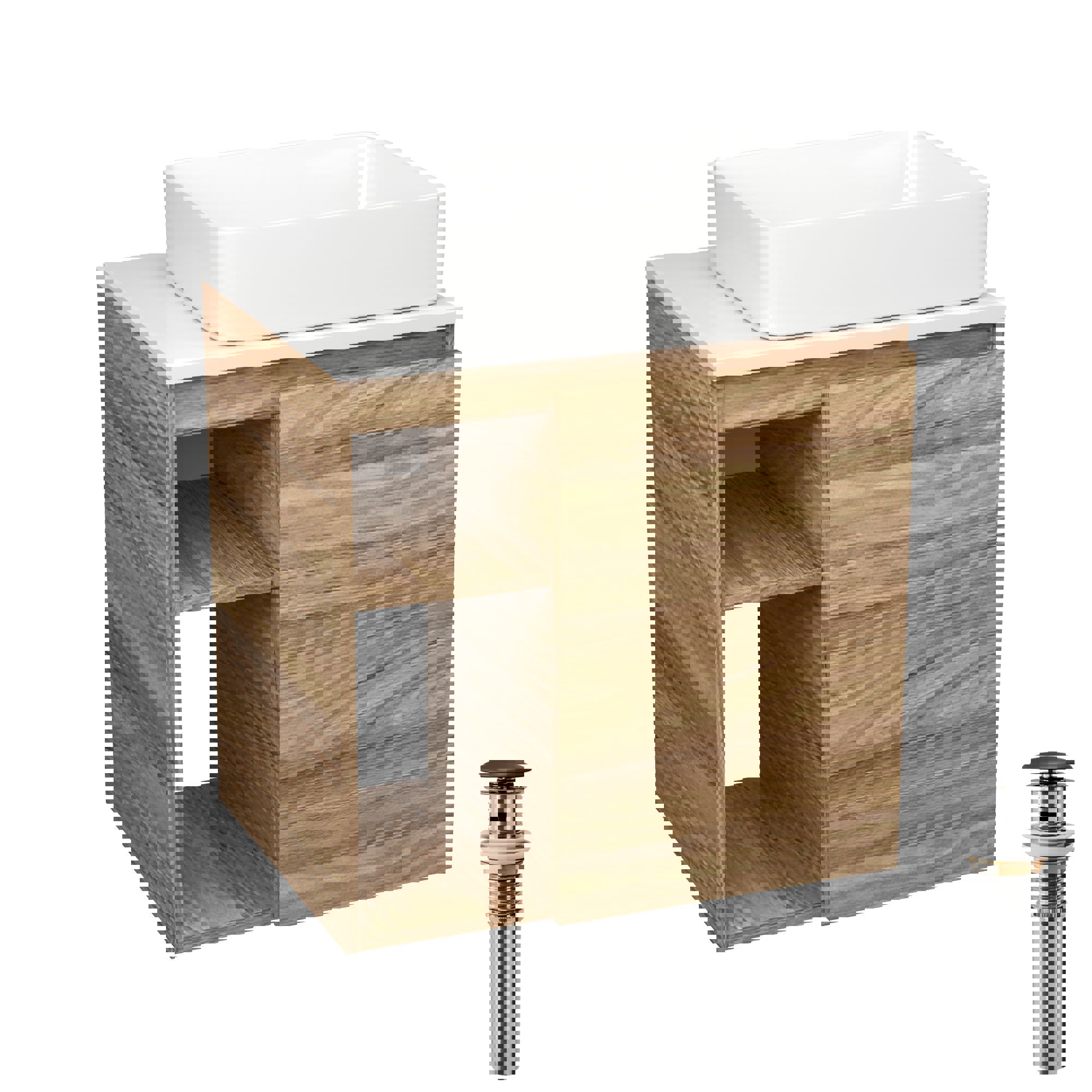 Изображение товара Тумба Bauedge Bau Dream Blackwood 60 правая раковина Hotel 48x37 выпуск клик клак черный