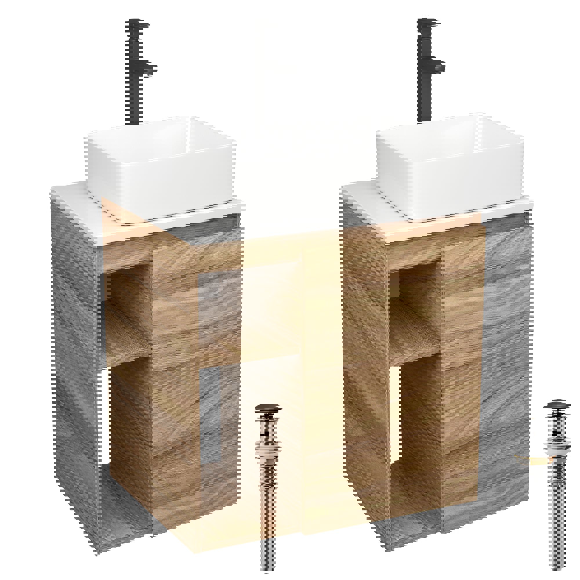 Изображение товара Тумба под раковину Bauedge Bau Dream Blackwood 60 см с накладной раковиной и смесителем Изображение товара Тумба под раковину Bauedge Bau Dream Blackwood 60 см с накладной раковиной и смесителем