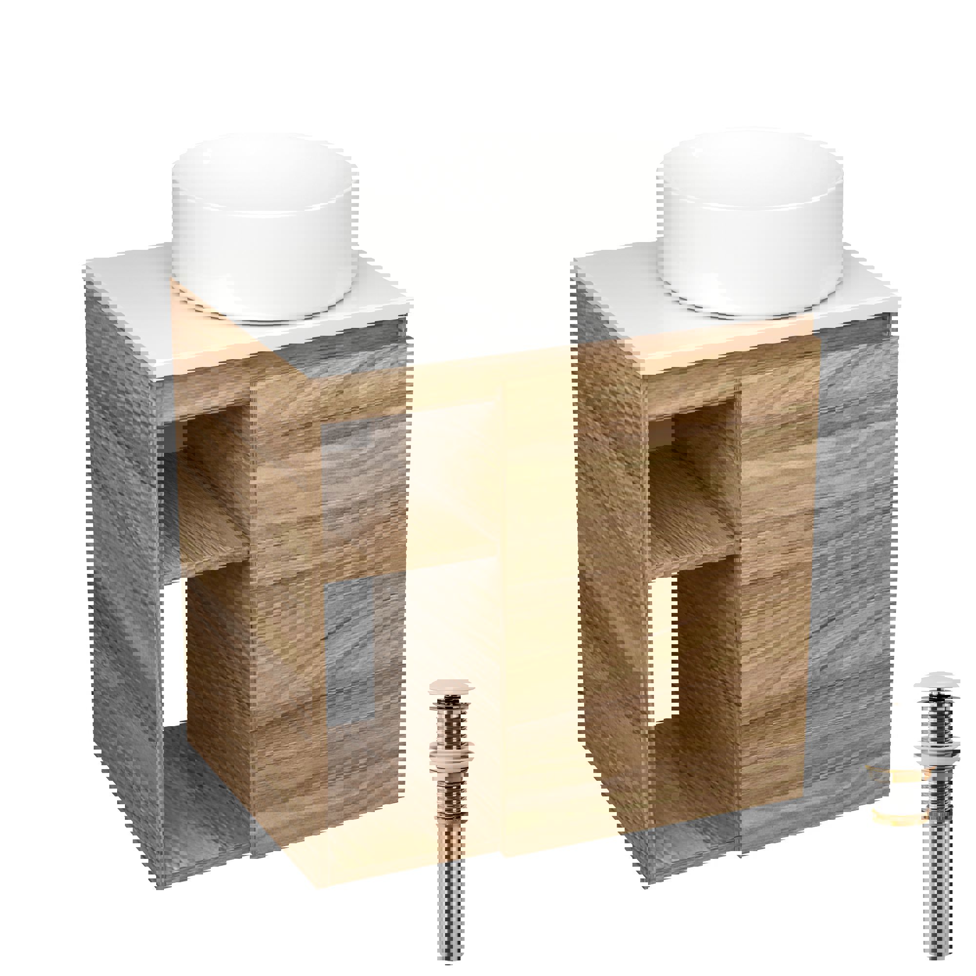 Изображение товара Тумба под раковину Bau Dream Blackwood 60 правый монтаж белая раковина из санфарфора