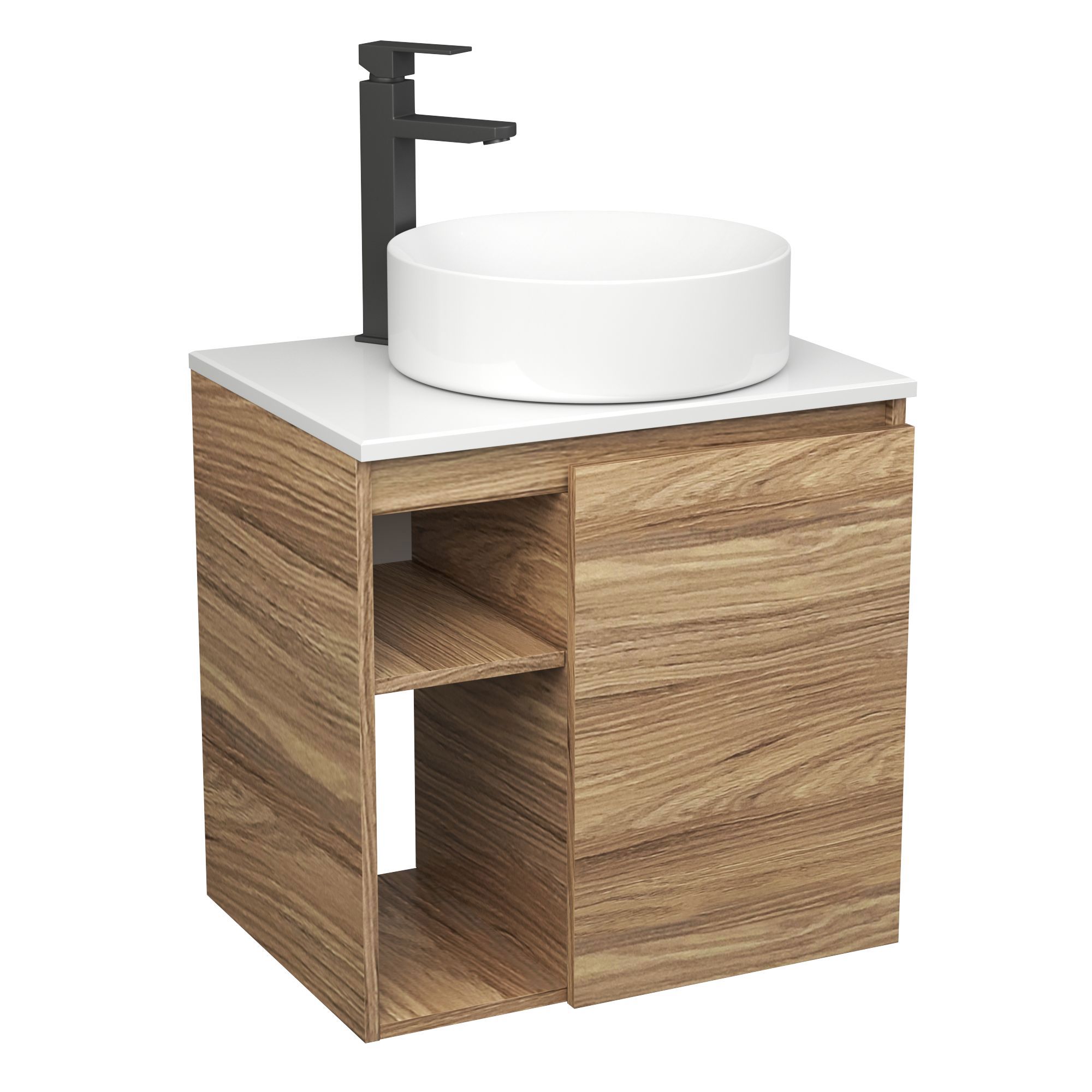 Изображение товара Комплект мебель для ванной Bauedge Bau Dream Blackwood 60, раковина D41, смеситель