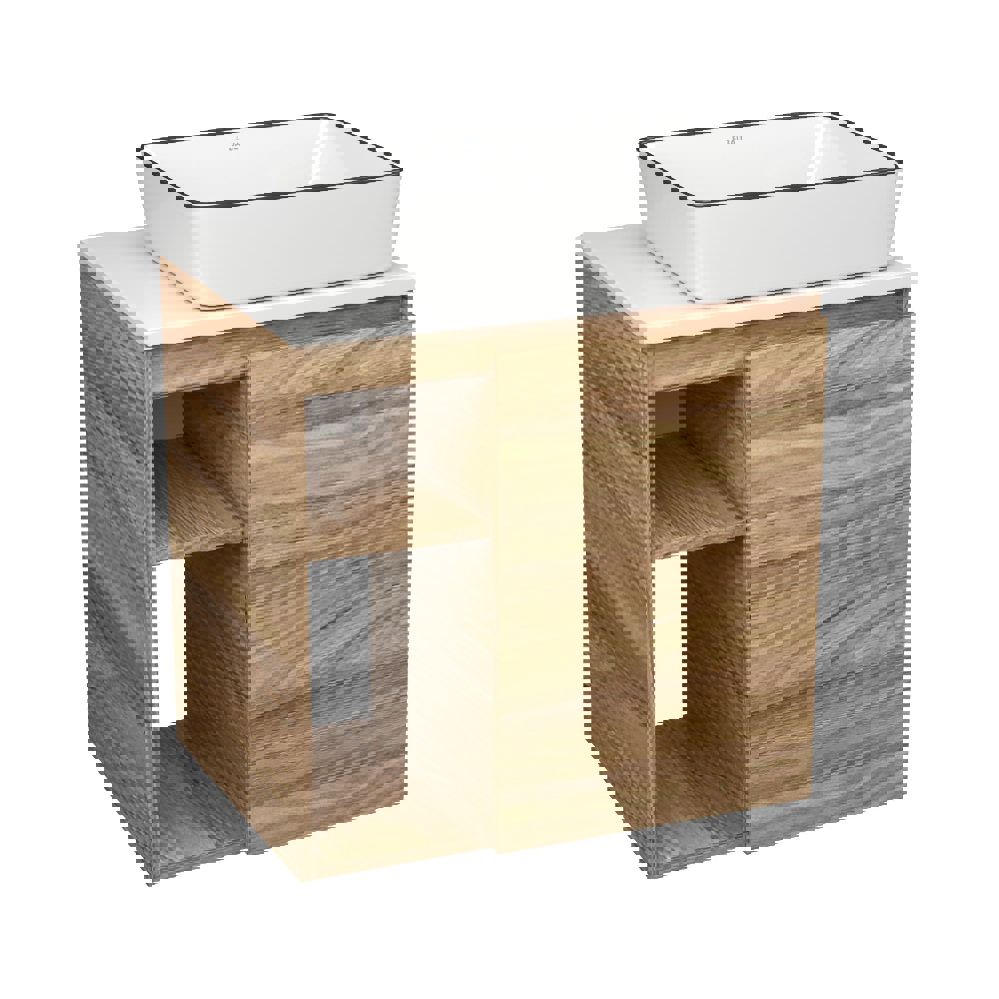 Изображение товара Тумба под раковину Bau Dream Blackwood 60 и раковина BAU Hotel 48x37 для ванной