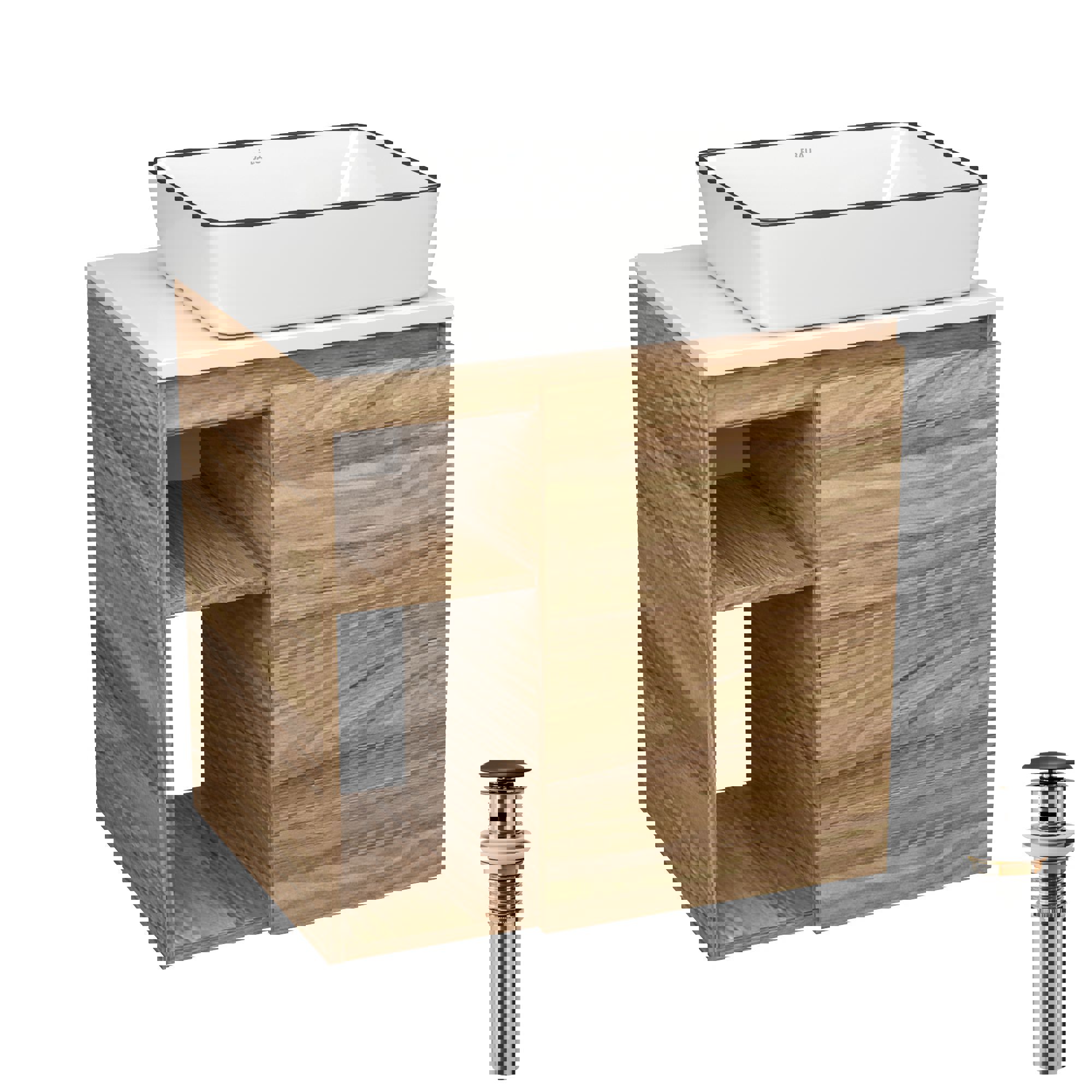 Изображение товара Тумба Bauedge Bau Dream Blackwood 60 со встроенной раковиной и системой click clack