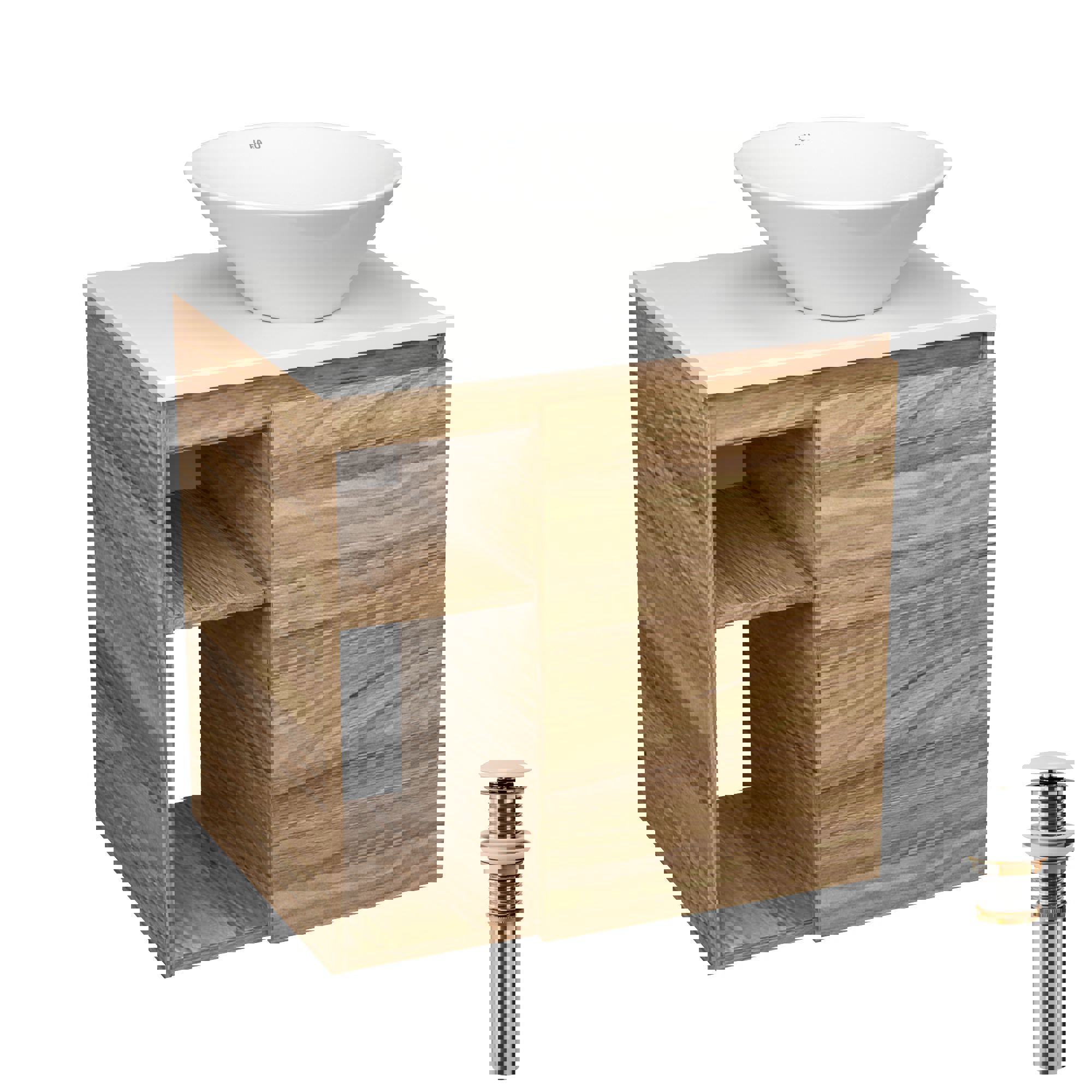 Изображение товара Тумба под раковину Bauedge Bau Dream Blackwood 60 правая с раковиной D43