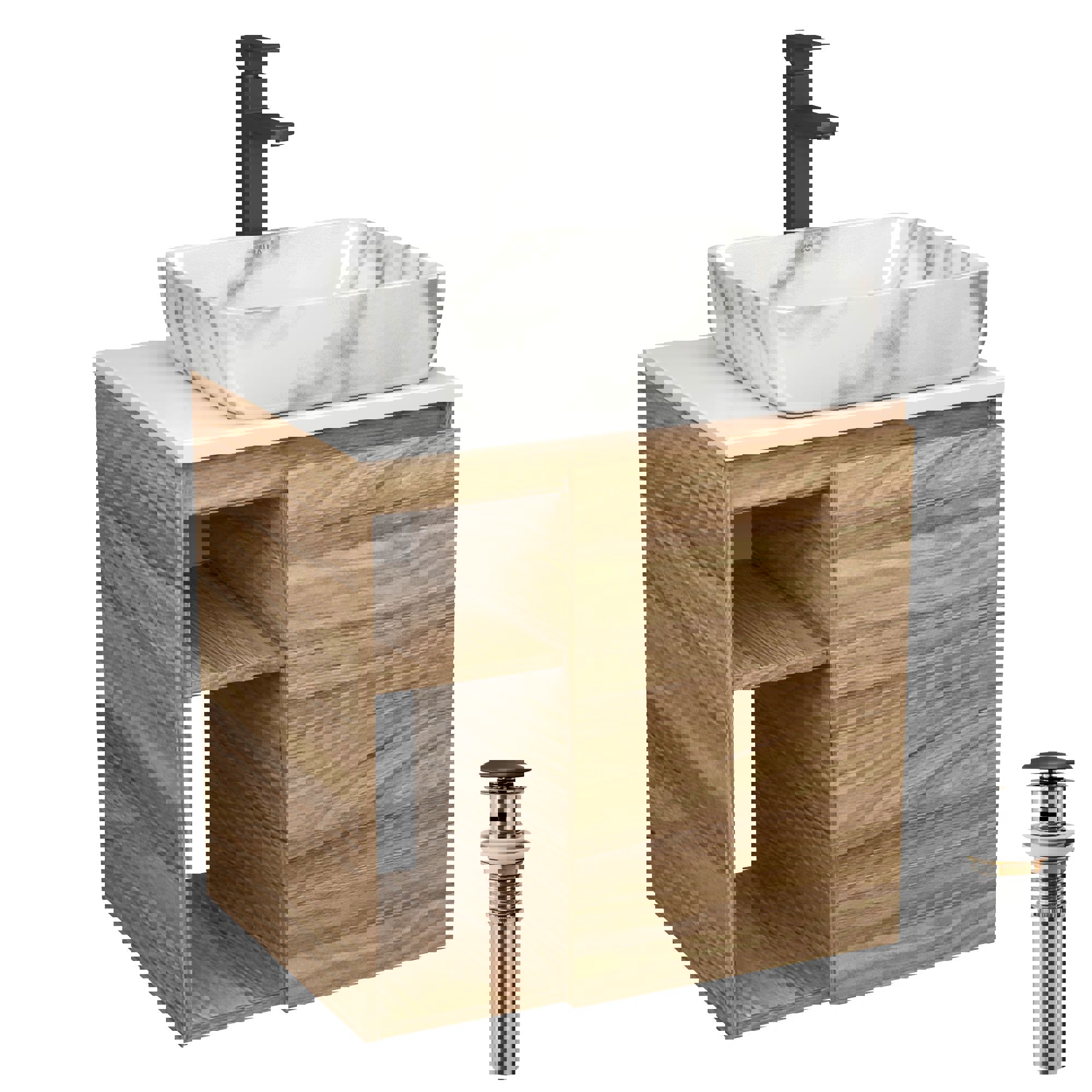 Изображение товара Тумба Bauedge Bau Dream Blackwood 60 правая раковина BAU Hotel 51x39 мрамор смеситель для раковины высокий Hotel Black черный выпуск клик клак черн