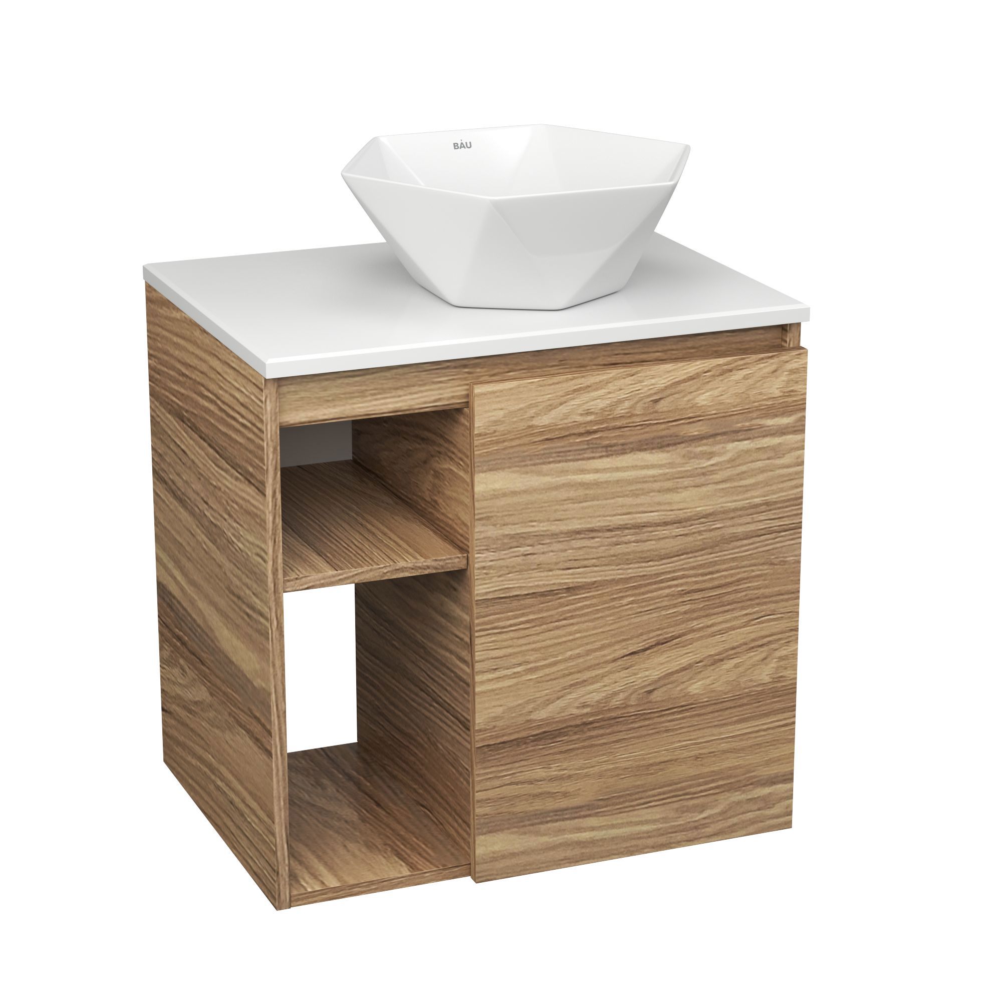 Изображение товара Тумба Bauedge Bau Dream Blackwood 60 правая раковина Crystal 40x40