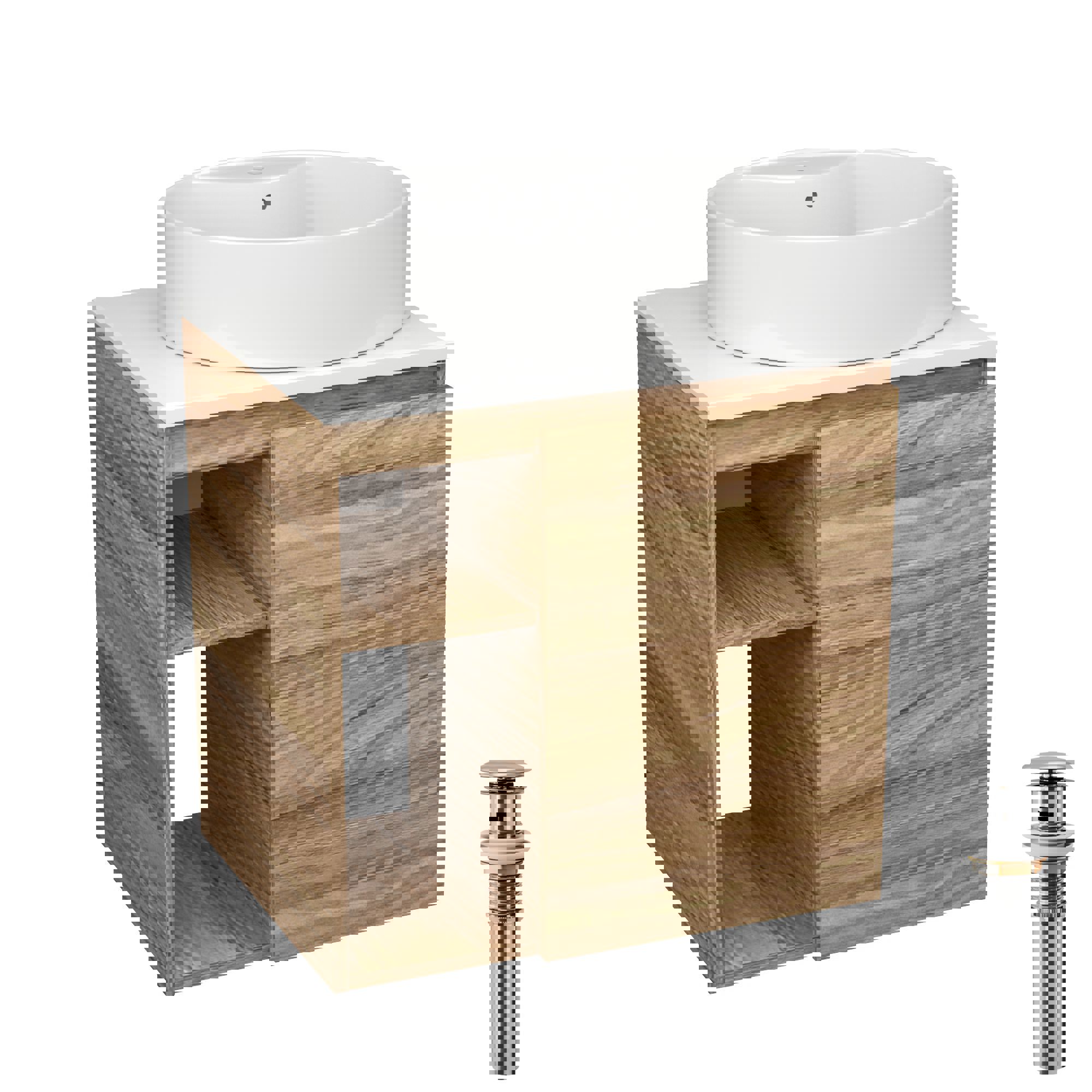 Изображение товара Тумба под раковину Bauedge Bau Dream Blackwood 60 с раковиной BAU Nimb белая