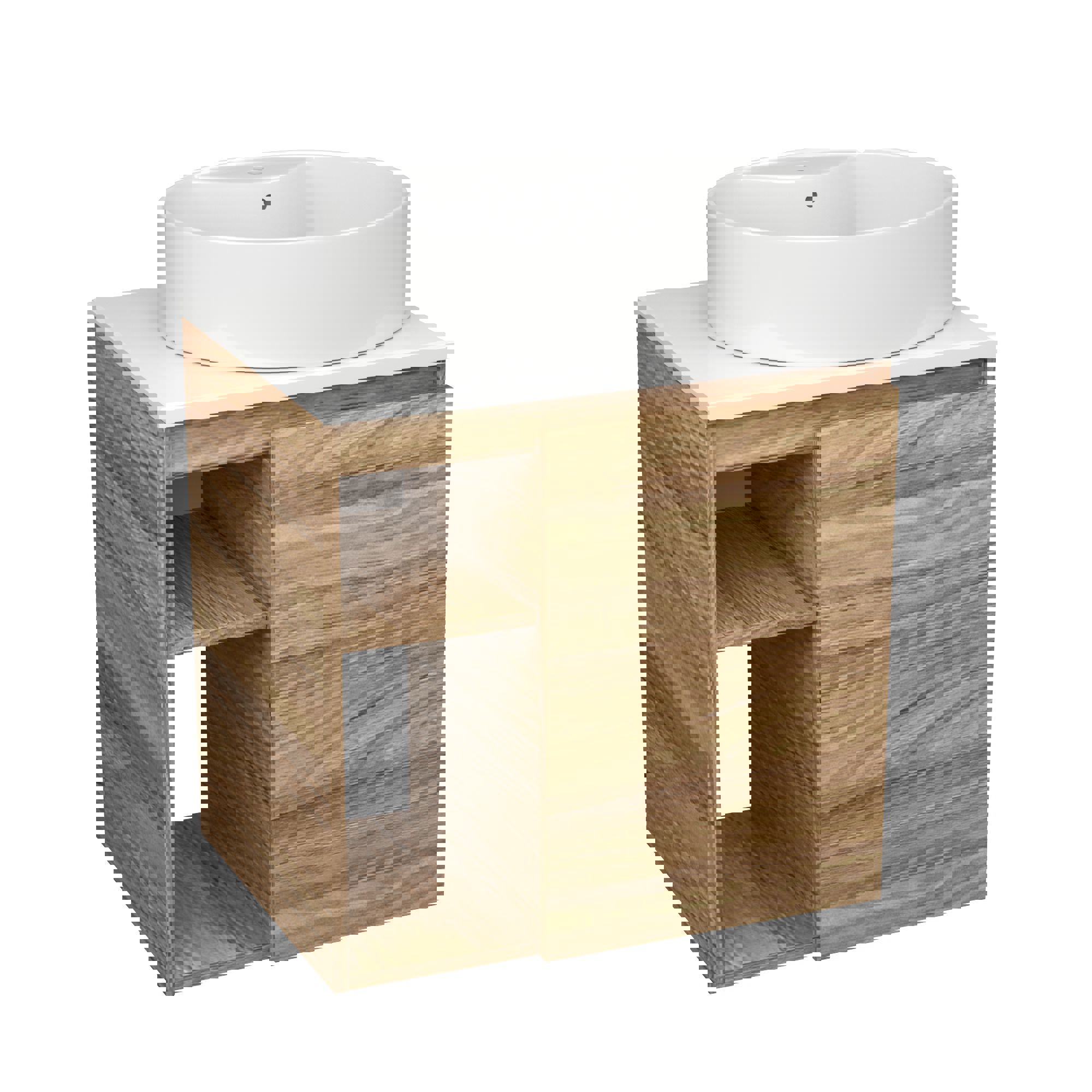 Изображение товара Тумба Bauedge Bau Dream Blackwood 60 с раковиной Nimb белая для ванной