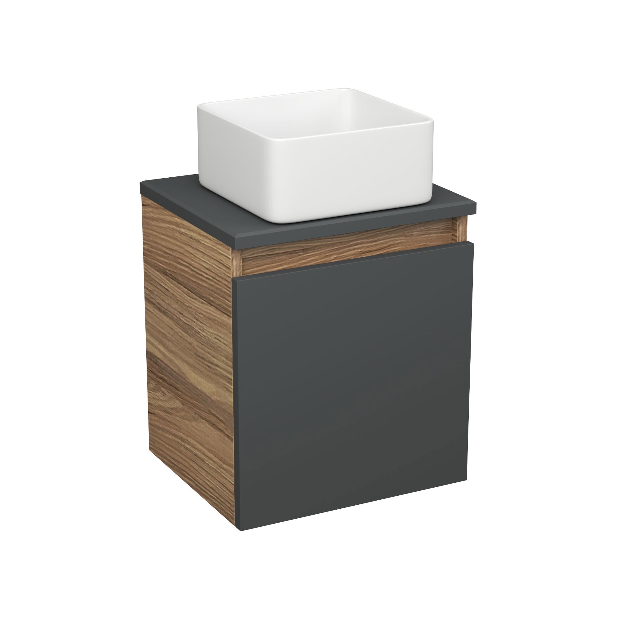 Изображение товара Тумба Bauedge Bau Dream Blackwood 35 с ящиком графит раковина Mini 24x24
