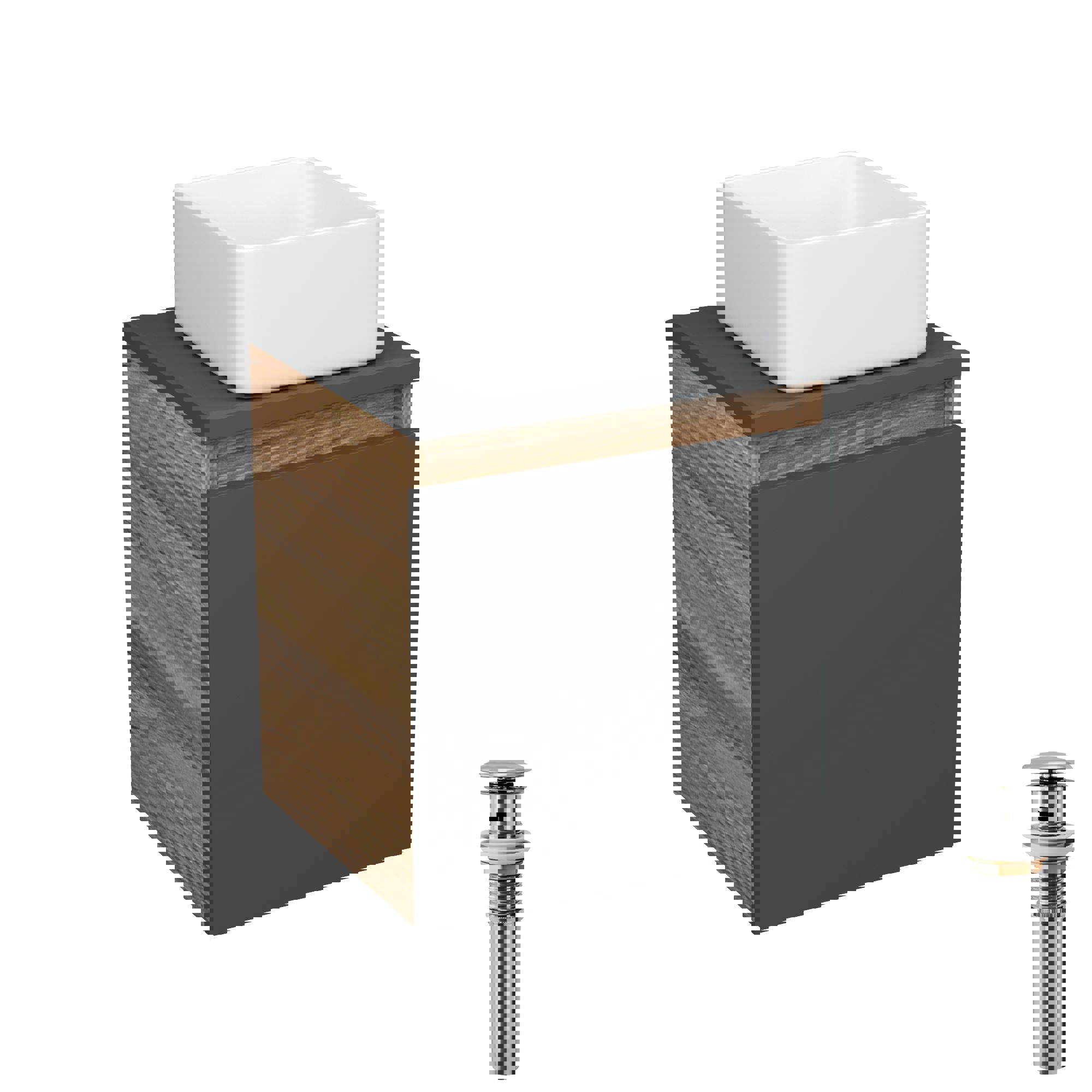 Изображение товара Тумба Bauedge Bau Dream Blackwood 35 с ящиком и раковиной Mini 24x24