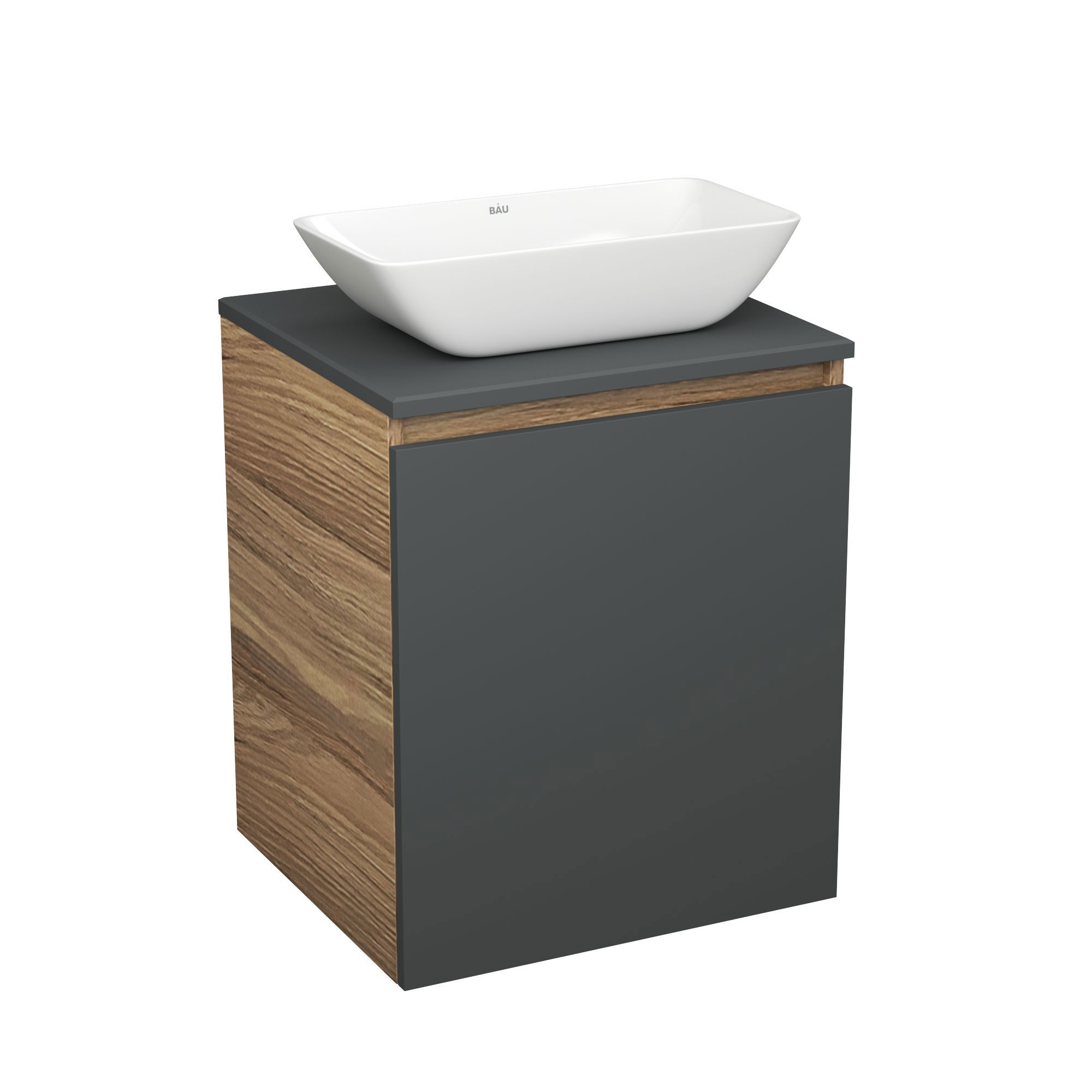 Изображение товара Тумба Bauedge Bau Dream Blackwood 50 графит раковина Spectrum mini 47x24 Изображение товара Тумба Bauedge Bau Dream Blackwood 50 графит раковина Spectrum mini 47x24