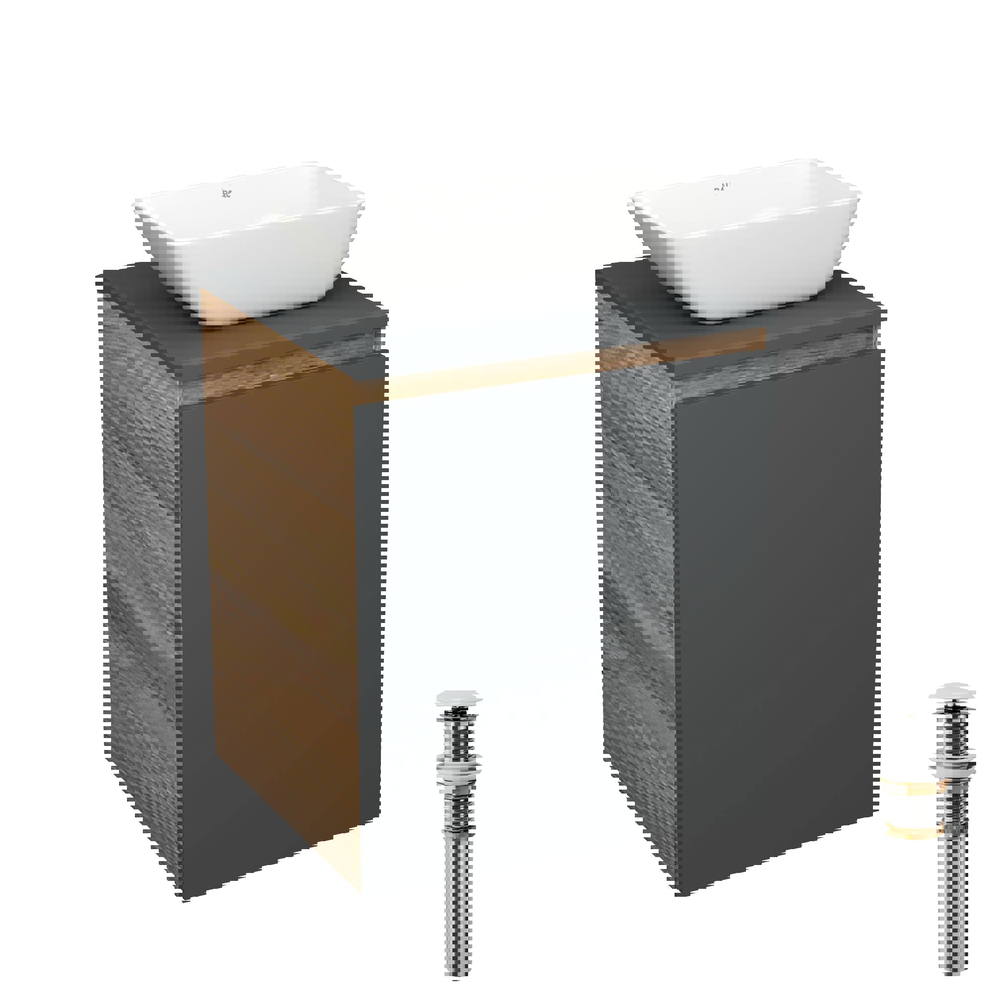Изображение товара Тумба Bauedge Bau Dream Blackwood 50 графит с раковиной Spectrum mini 47x24, белая, система клик-кл