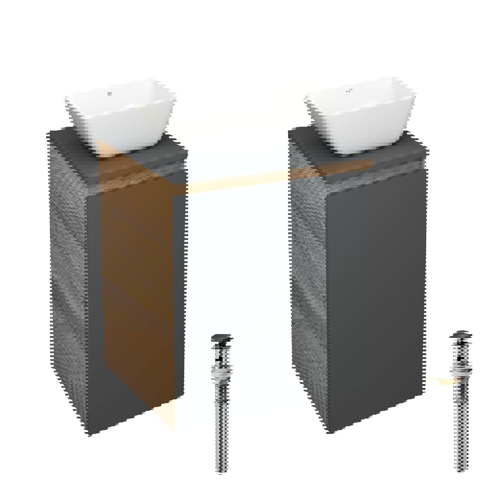 Изображение товара Тумба под раковину Bauedge Bau Dream Blackwood 50 графит с раковиной Spectrum mini
