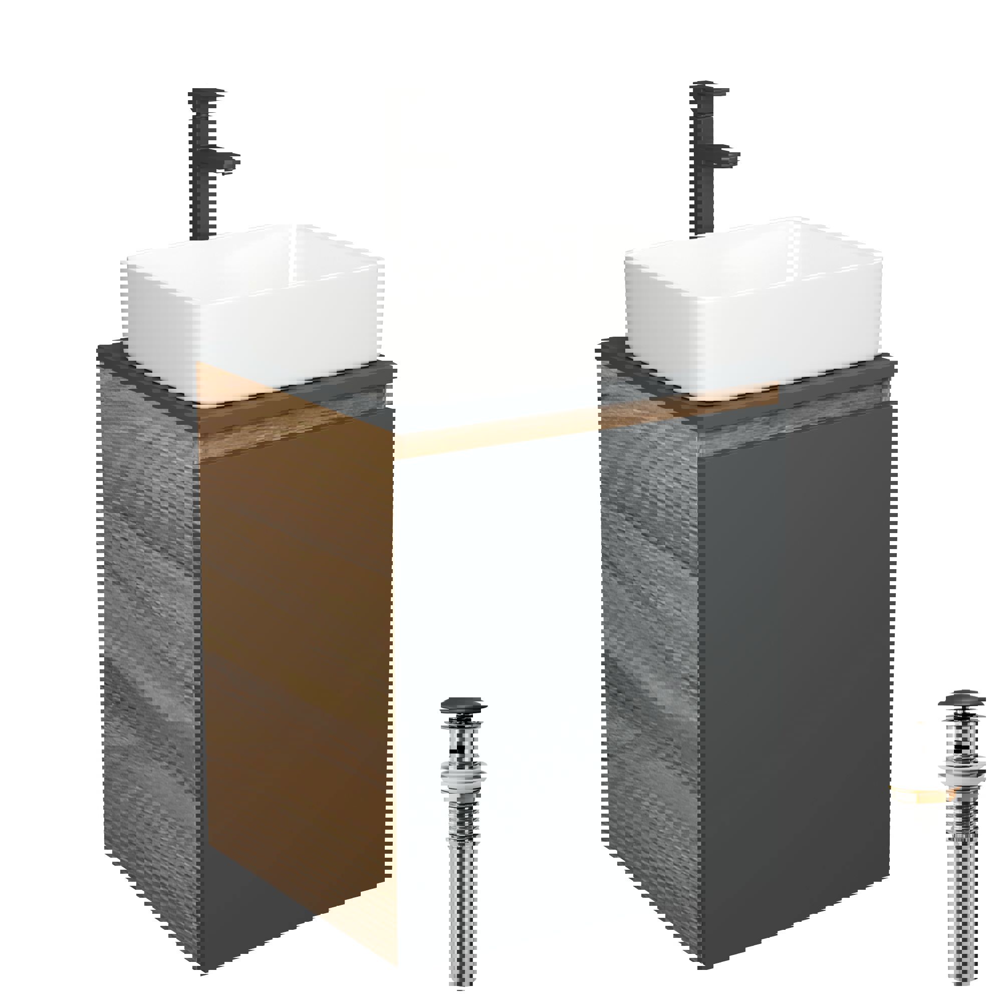 Изображение товара Тумба под раковину Bau Dream Blackwood 50 см с раковиной и смесителем Black