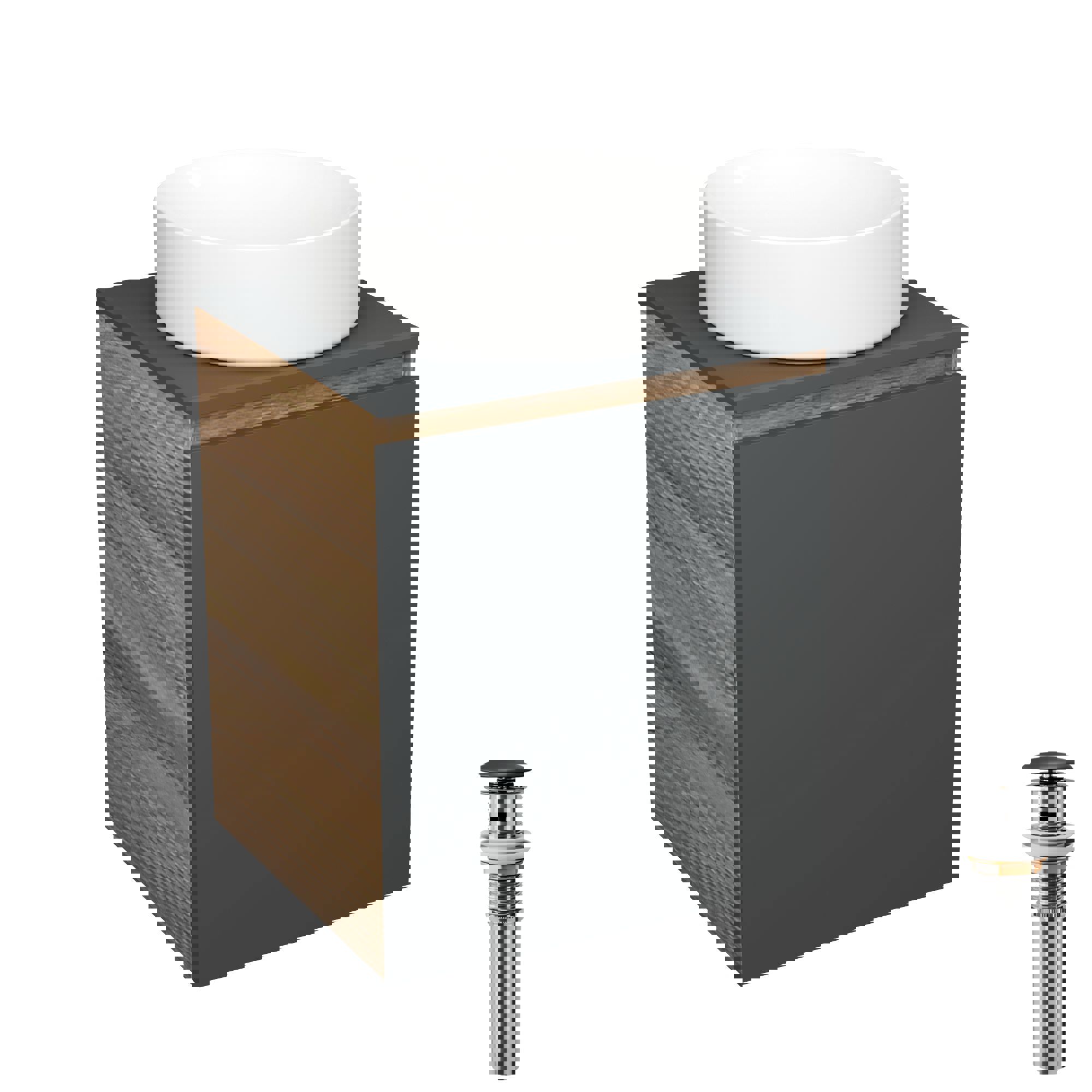 Изображение товара Тумба под раковину Bauedge Bau Dream Blackwood 50 графит с раковиной и системой клик-клак