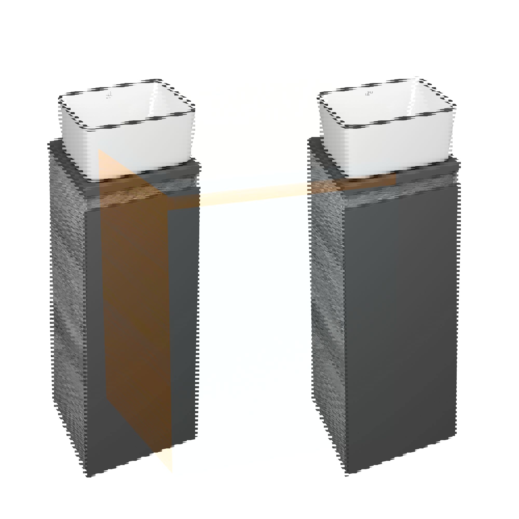 Изображение товара Тумба Bauedge Bau Dream Blackwood 50 графит раковина Hotel Black Rand 48x37