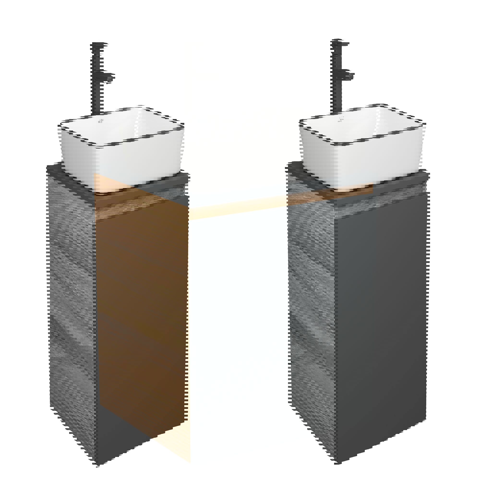 Изображение товара Тумба Bauedge Dream Blackwood 50 графит с раковиной BAU Hotel
