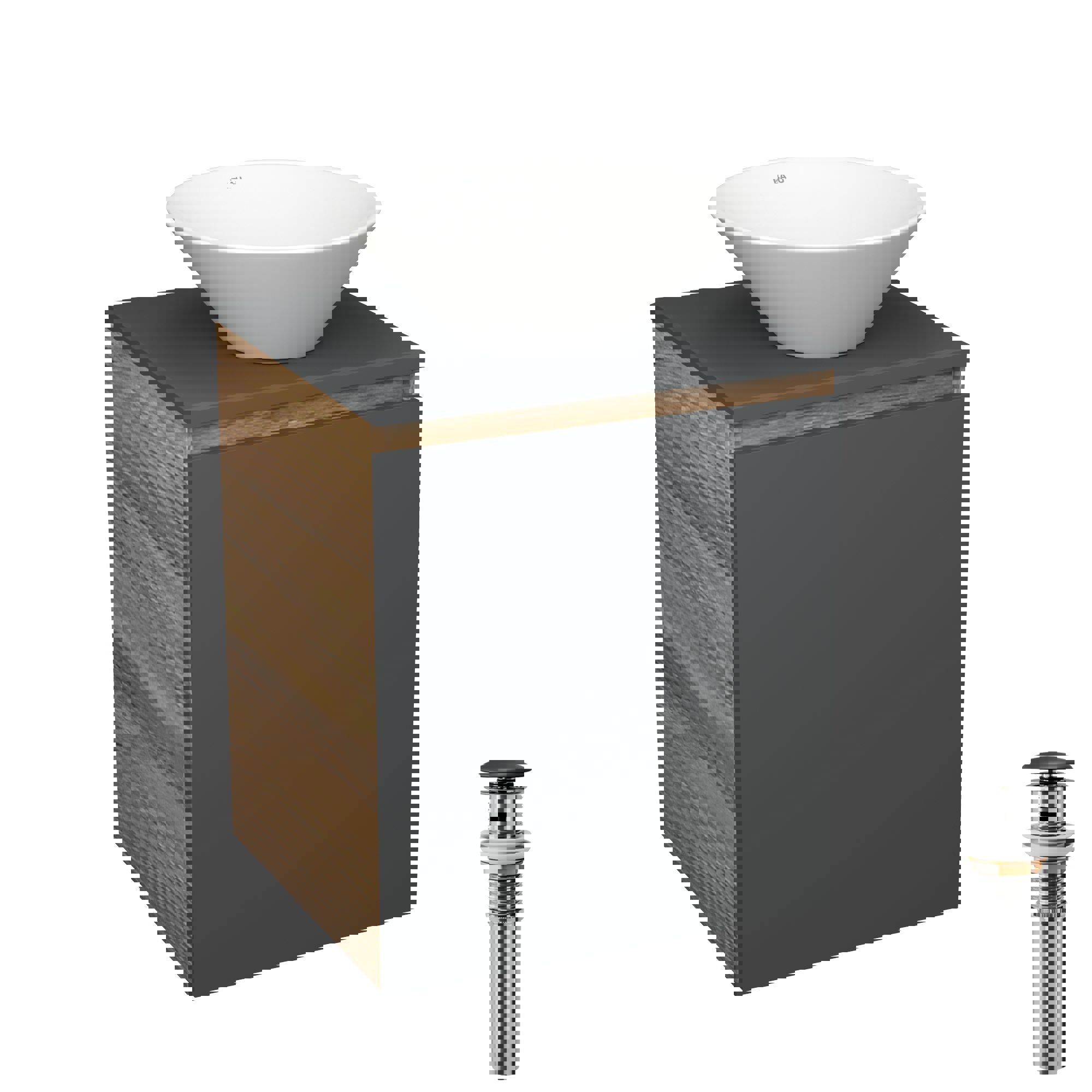 Изображение товара Тумба Bauedge Bau Dream Blackwood 50 графит с раковиной D43 и системой клик-клак
