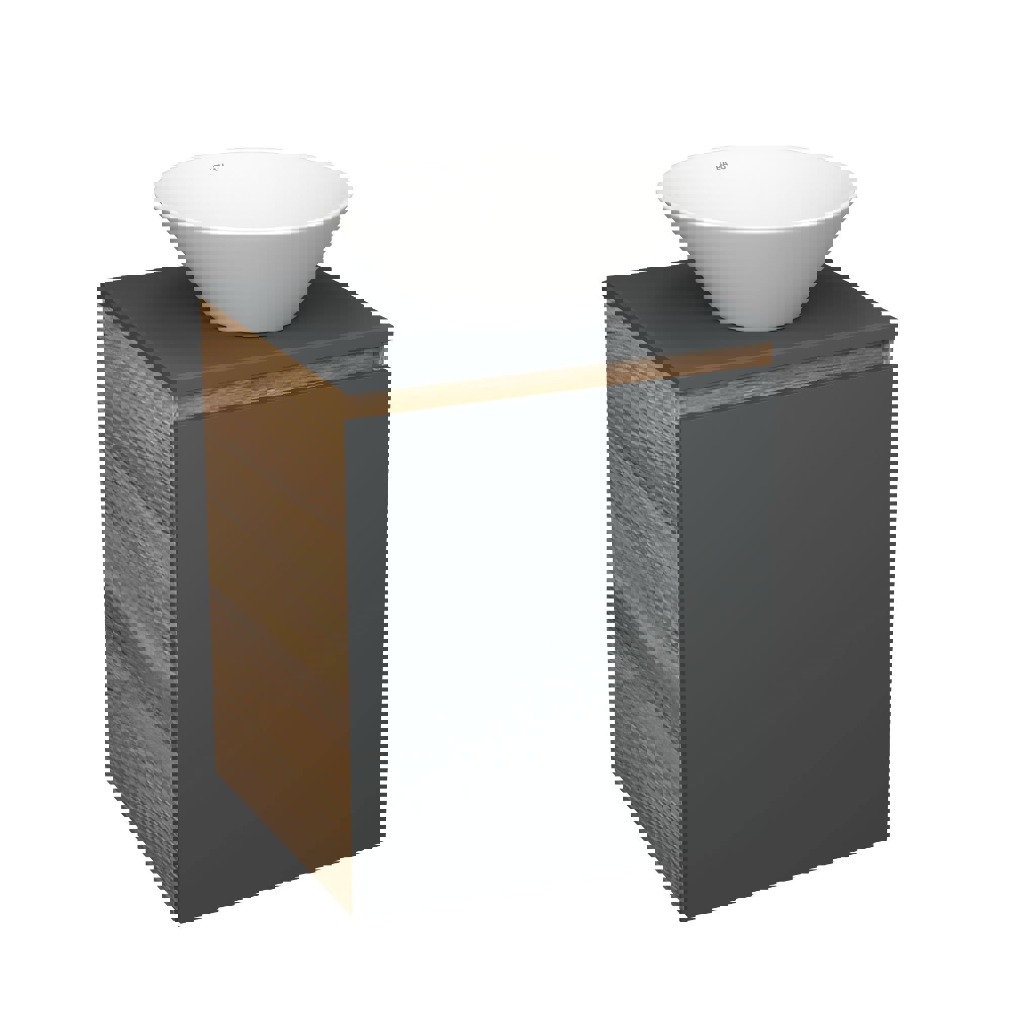 Изображение товара Тумба Bauedge Bau Dream Blackwood 50 графит с накладной раковиной D43 для ванной