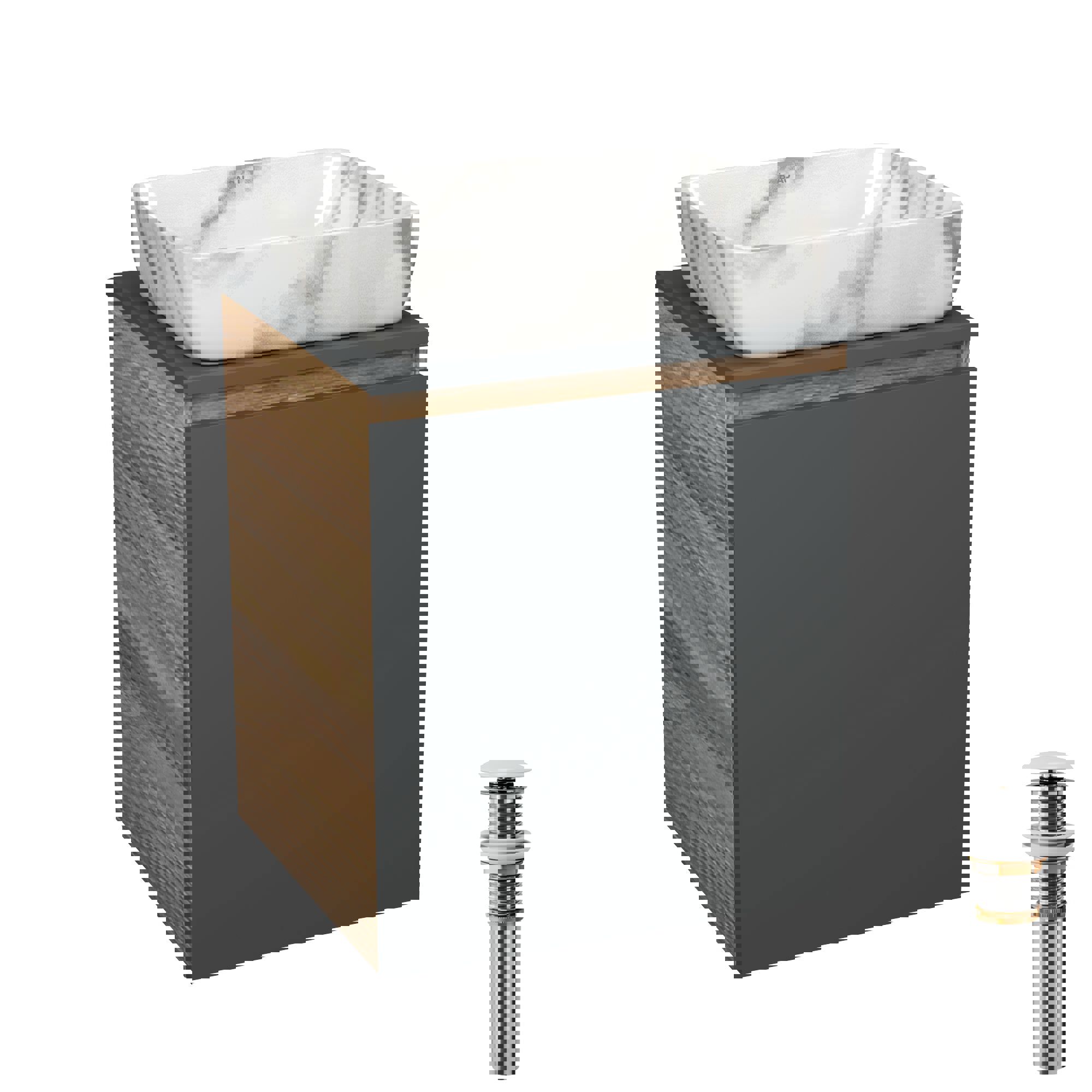 Изображение товара Тумба под накладную раковину Bau Dream Blackwood 50 графит с раковиной BAU Hotel 51х39