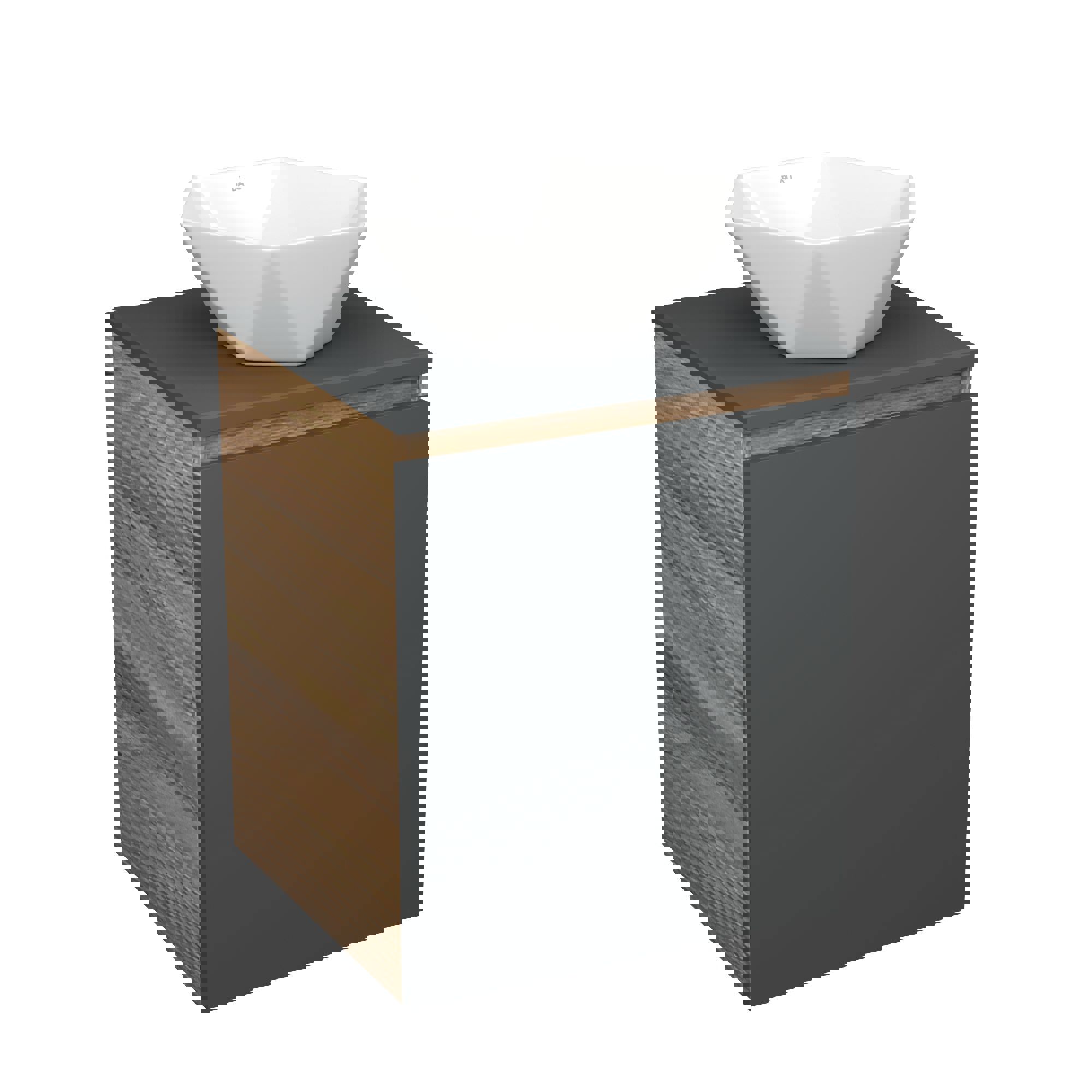 Изображение товара Тумба Bauedge Bau Dream Blackwood 50 графит раковина Crystal 40x40