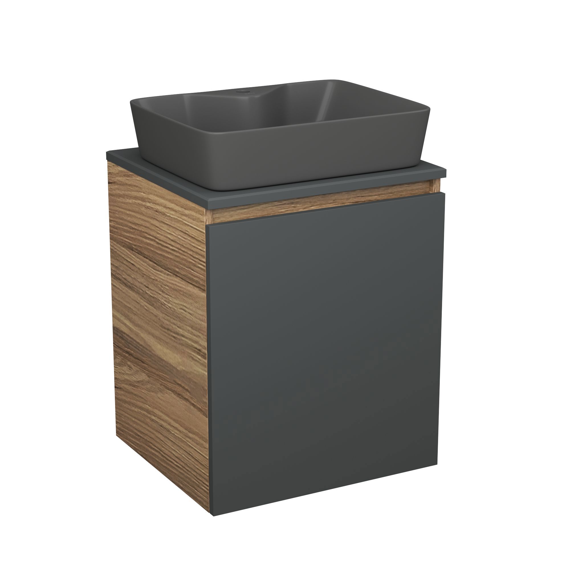 Изображение товара Тумба Bauedge Bau Dream Blackwood 50 графит раковина Cerama 48x37 темно-серая матовая Изображение товара Тумба Bauedge Bau Dream Blackwood 50 графит раковина Cerama 48x37 темно-серая матовая