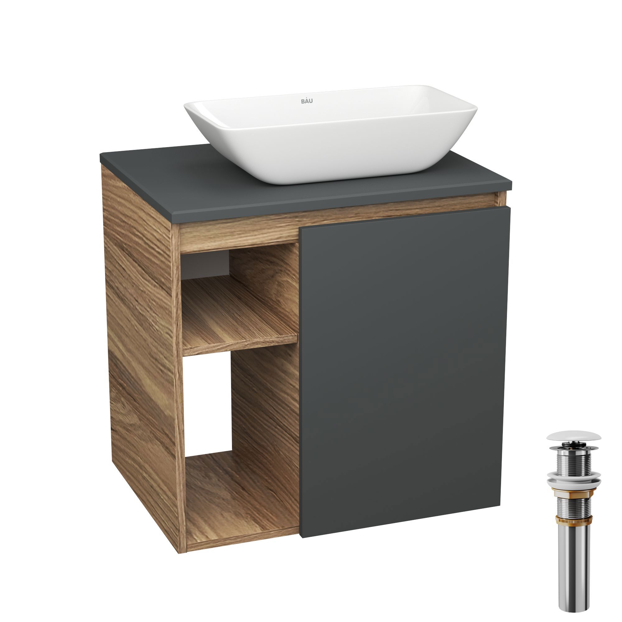 Изображение товара Тумба Bau Dream Blackwood 60 правая с раковиной Spectrum mini Изображение товара Тумба Bau Dream Blackwood 60 правая с раковиной Spectrum mini