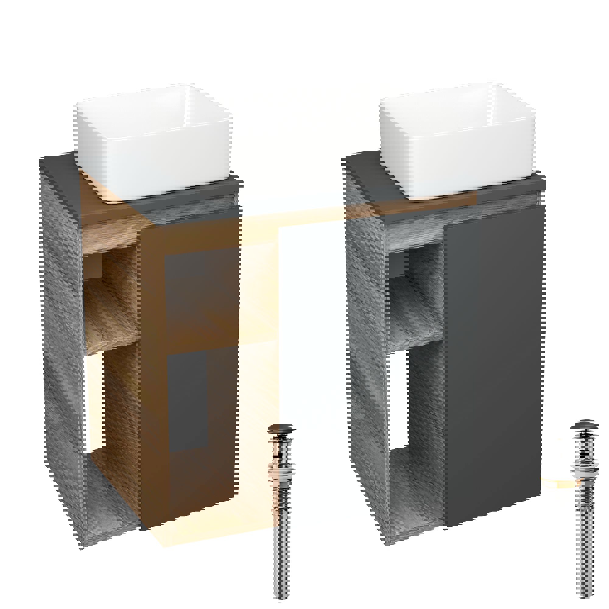 Изображение товара Тумба под раковину Bau Dream Blackwood 60 с раковиной BAU Hotel 48x37 система click clack