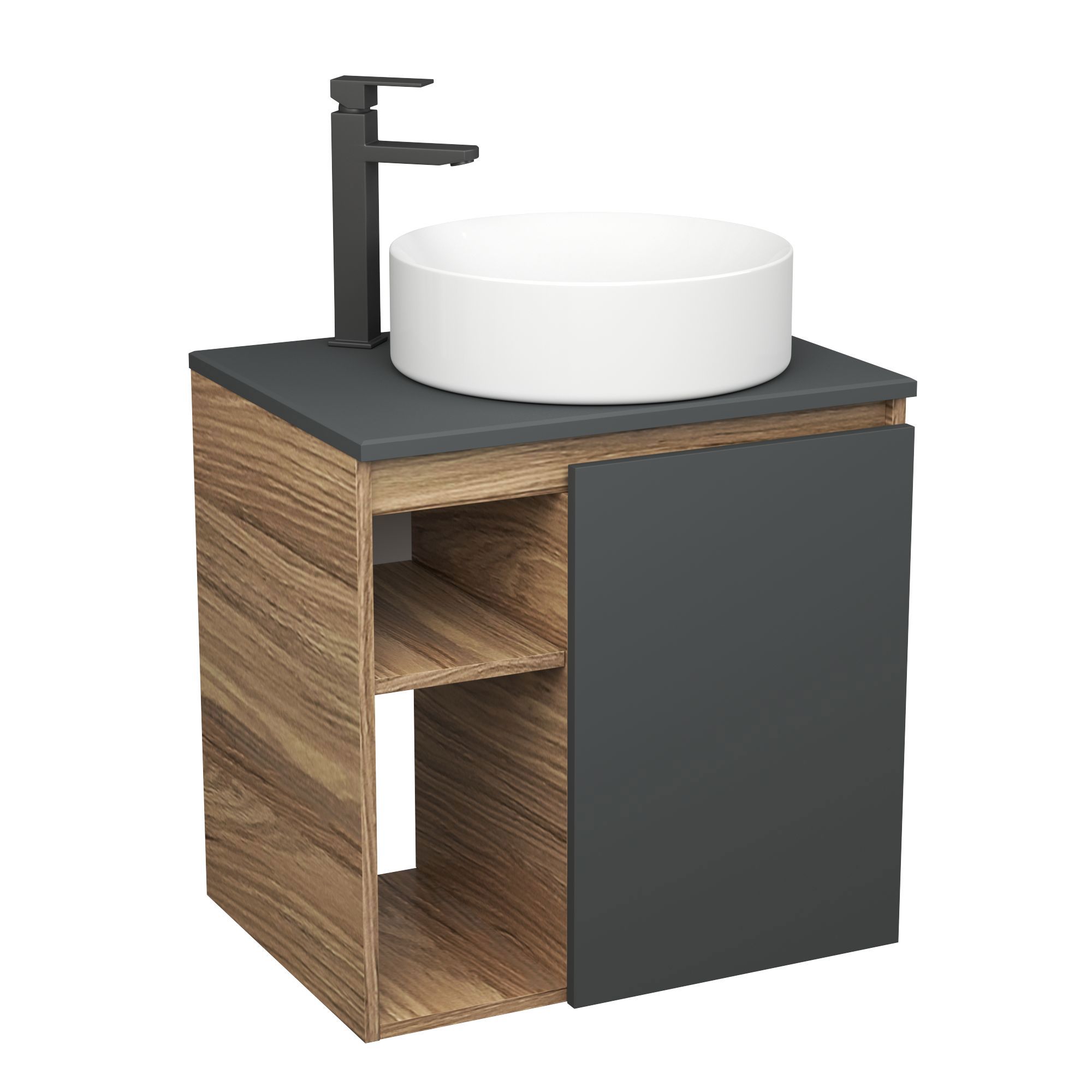 Изображение товара Тумба под раковину Bauedge Bau Dream Blackwood 60, подвесная, черная