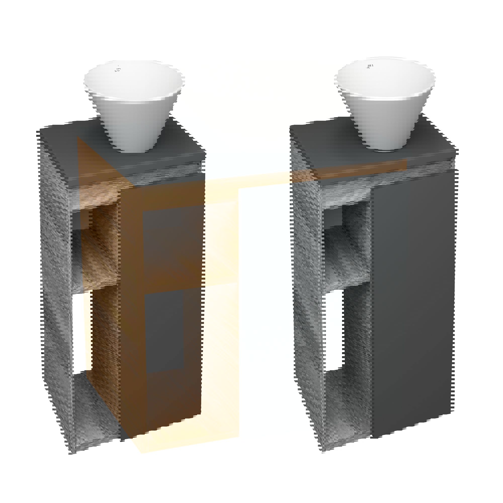 Изображение товара Тумба Bauedge Bau Dream Blackwood 60 правая с раковиной D43, черный, Россия