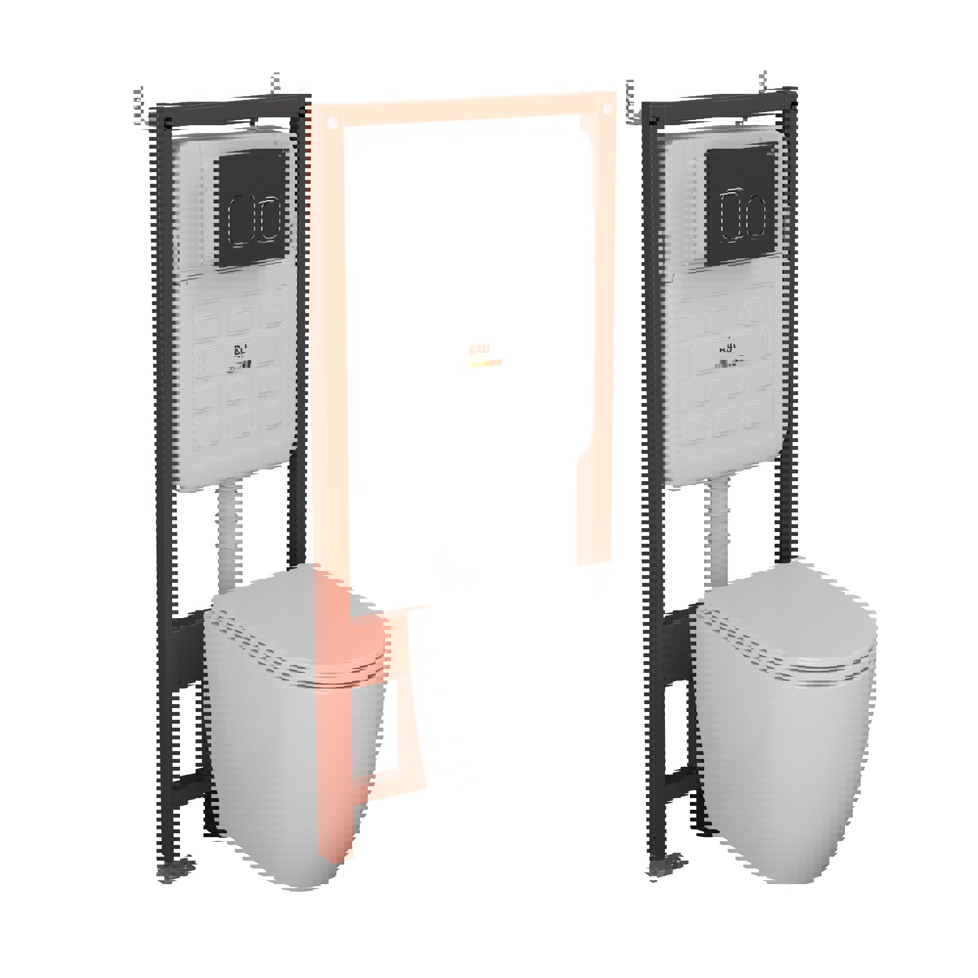 Изображение товара Комплект инсталляция Bau ideal E458103 BL0001 HQ3 E00103 Dream Hurricane3 черная Strike