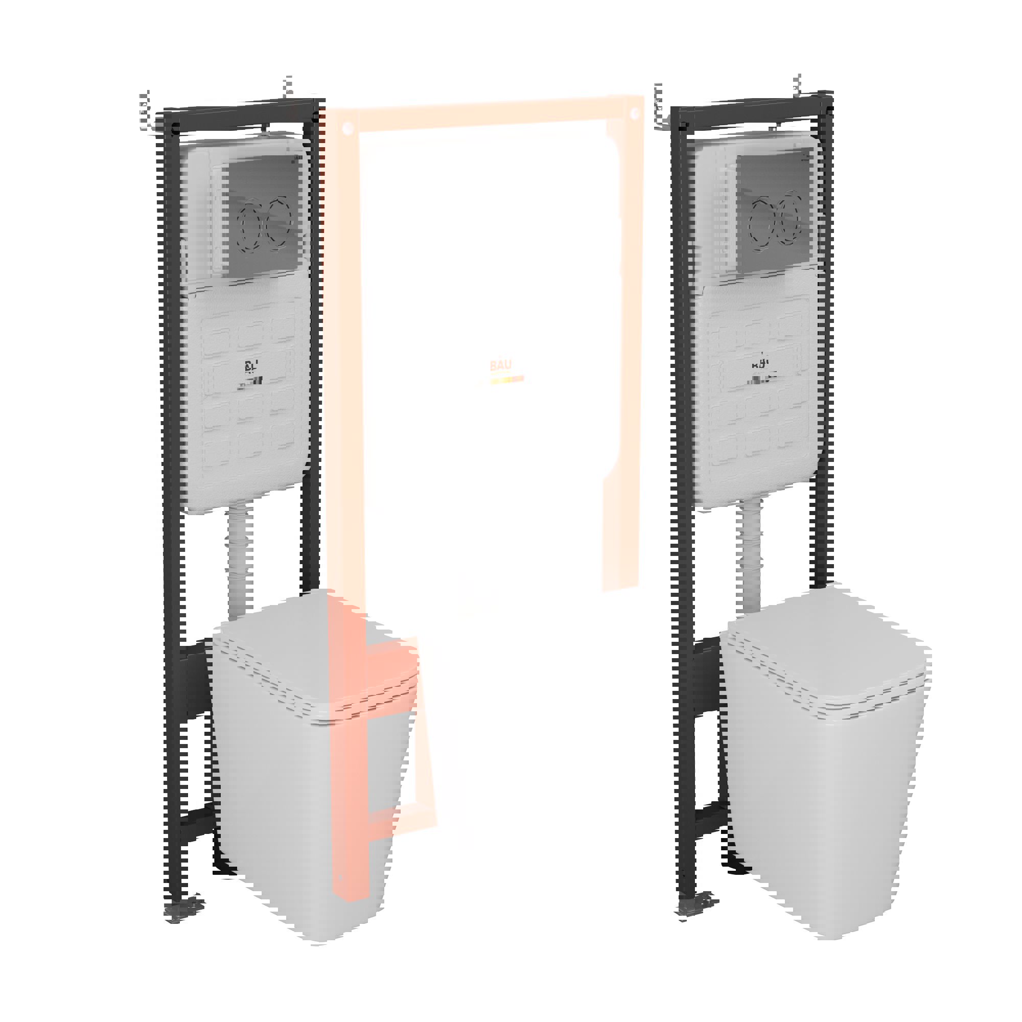 Изображение товара Комплект инсталляция Bau Ideal 6 в 1 унитаз Stil Hurricane-2 безободковый сиденье микролифт