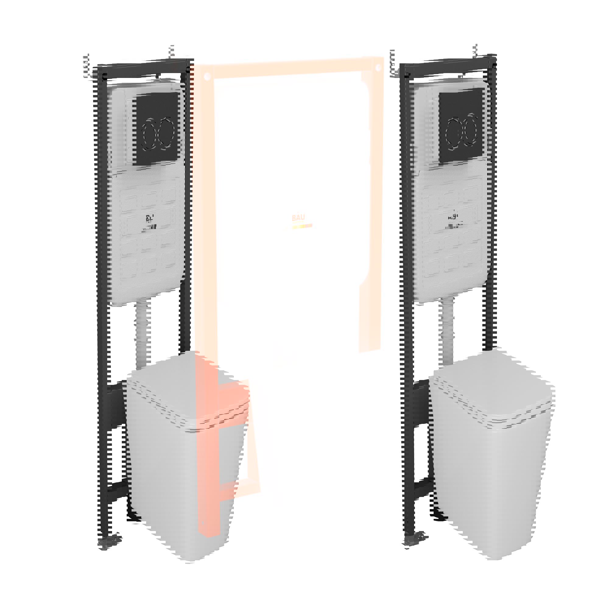 Изображение товара Комплект инсталляции Bauedge Bau Ideal с унитазом Stil Hurricane-2 черная матовая