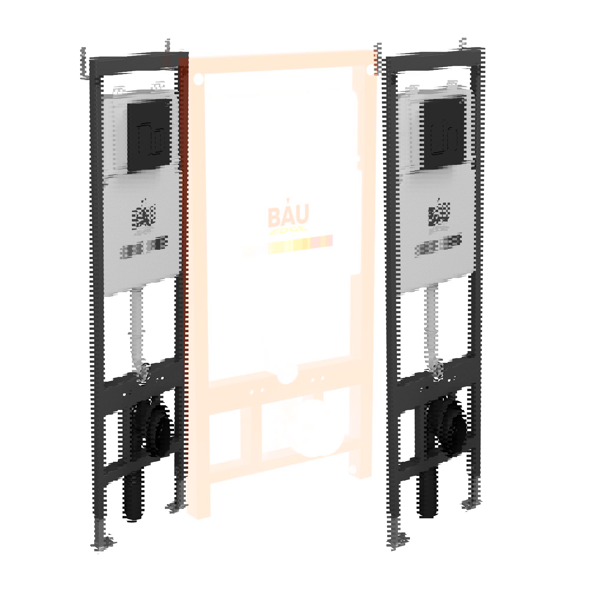 Изображение товара Инсталляция для унитаза BAUPRO Q111300-Q00015 с двухкнопочной системой смыва черная матовая