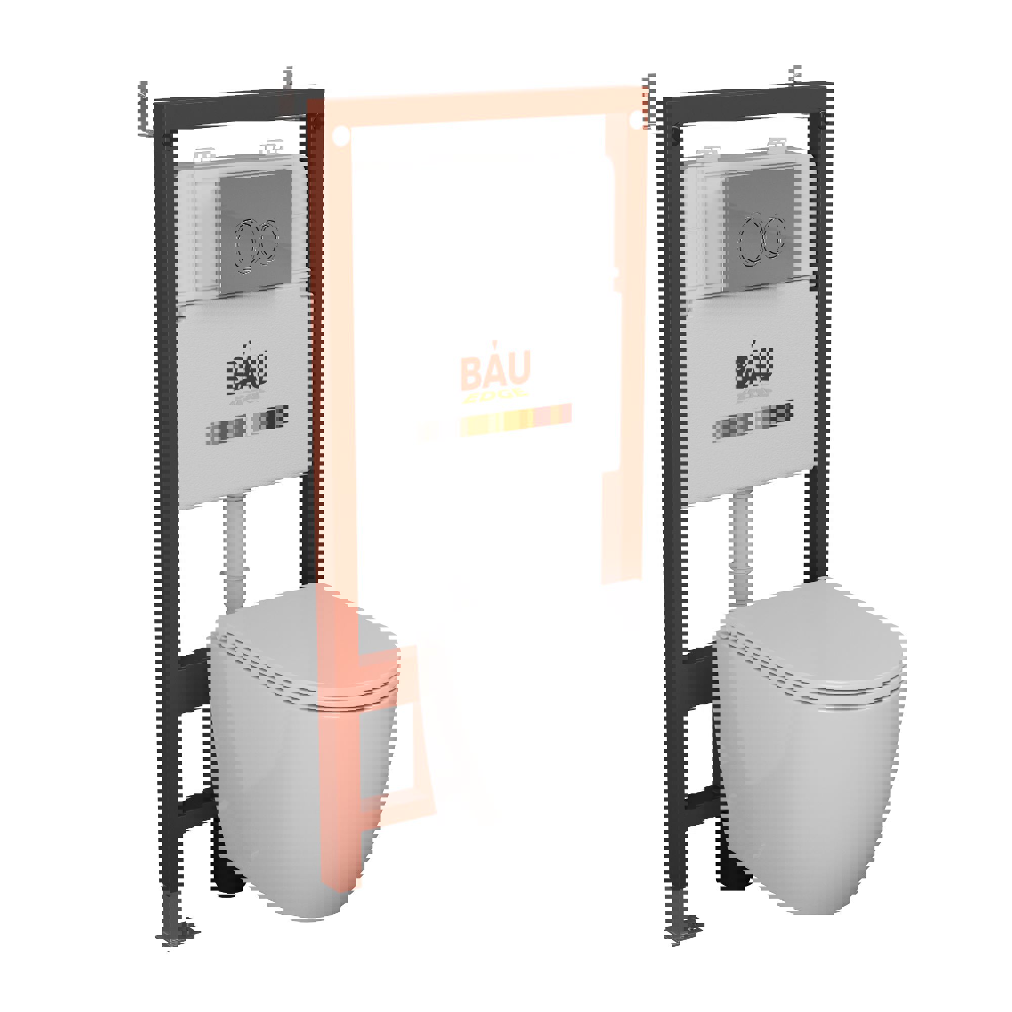 Изображение товара Комплект Bauedge 6 в 1: инсталляция pro Q111300-BL0001-HQ3-01.02.19 унитаз безободковый вихревой Dream Hurricane3 сиденье микролифт клавиша BASIC