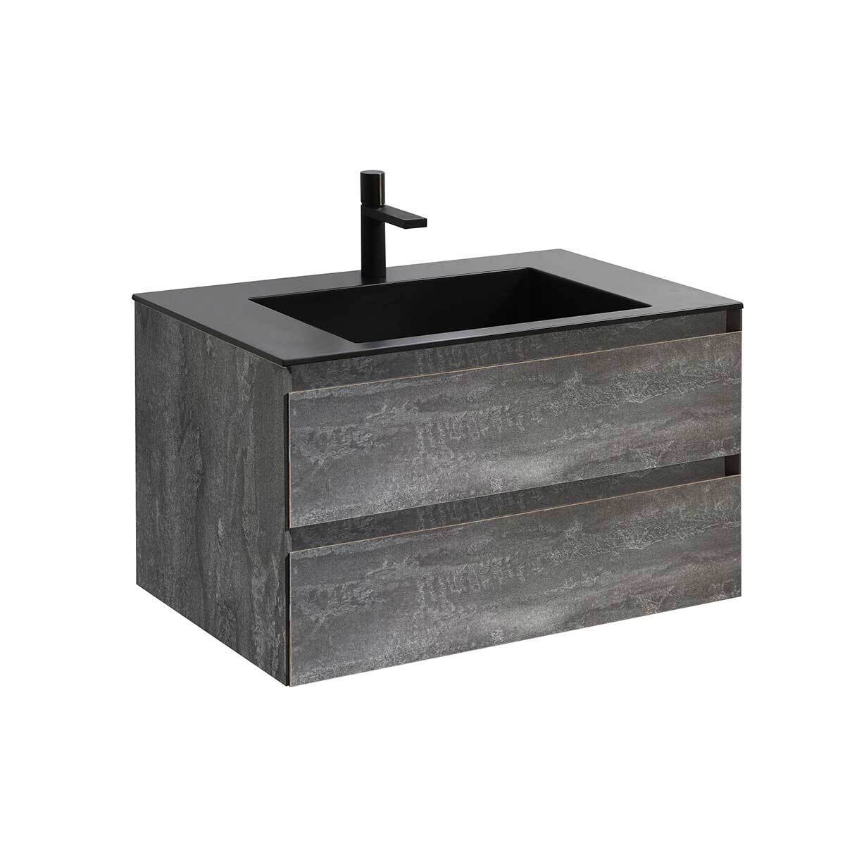 Изображение товара Тумба VINCEA G.Stone Gray 80 см с раковиной из кварца серого цвета