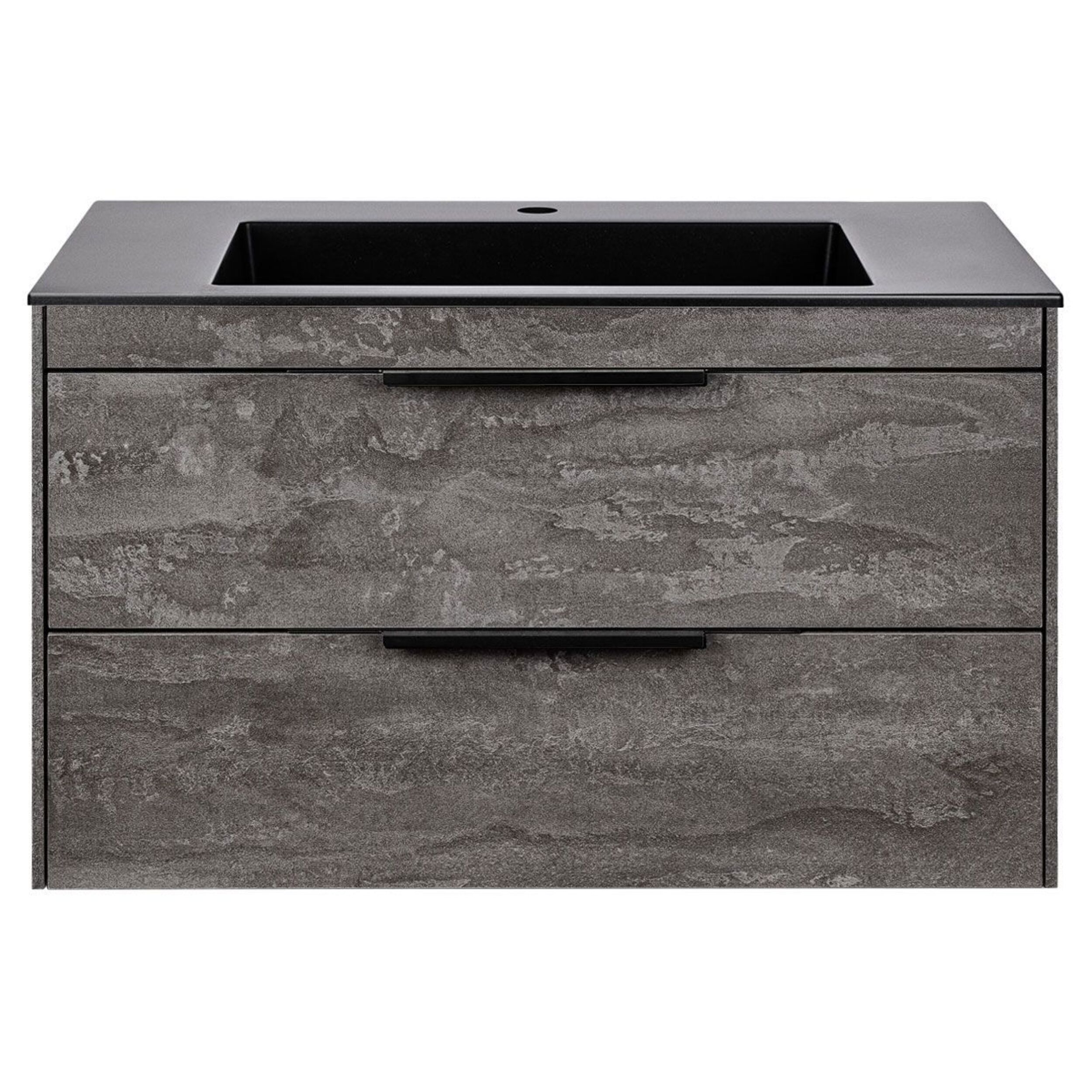 Изображение товара Тумба под раковину Vincea Chiara 2D G.Stone Black 80 см с раковиной из искусственного камня