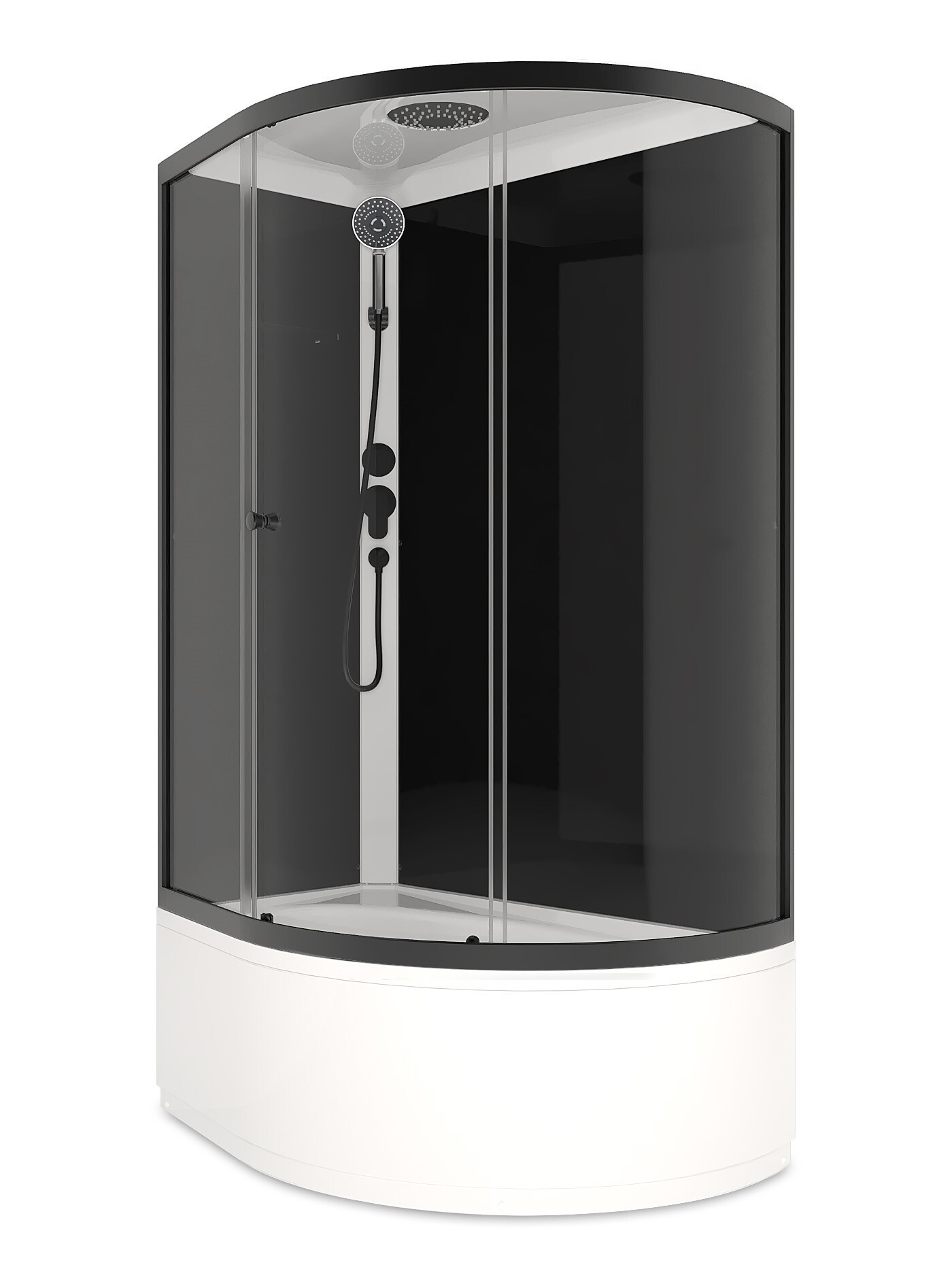 Изображение товара Душевая кабина Domani-Spa Simple 128 high L 120x80x218 с высоким поддоном и стеклянными стенками