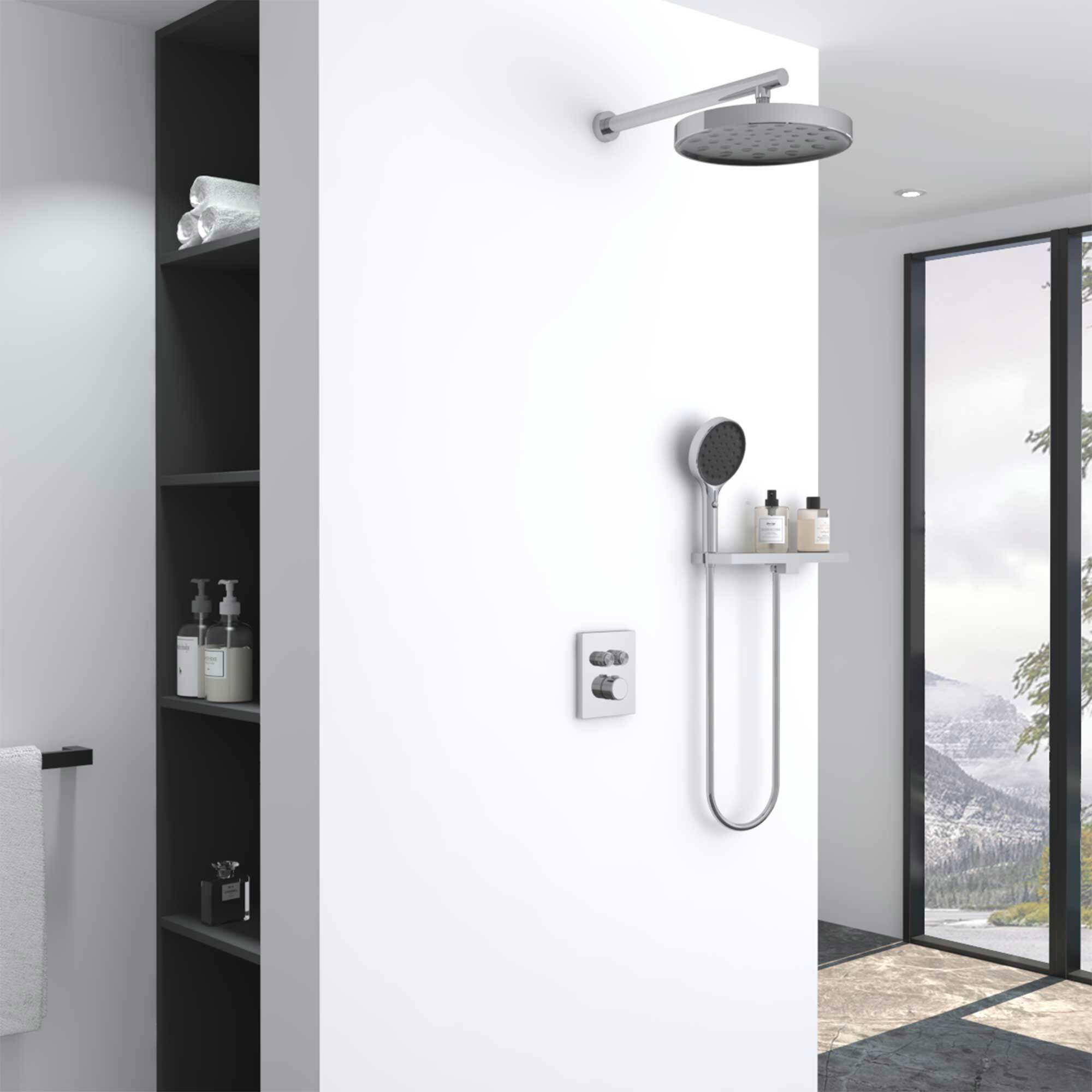 Изображение товара Душевая система Vincea Inspire VSFW-3I21MT2RCH с верхним и ручным душем из Италии