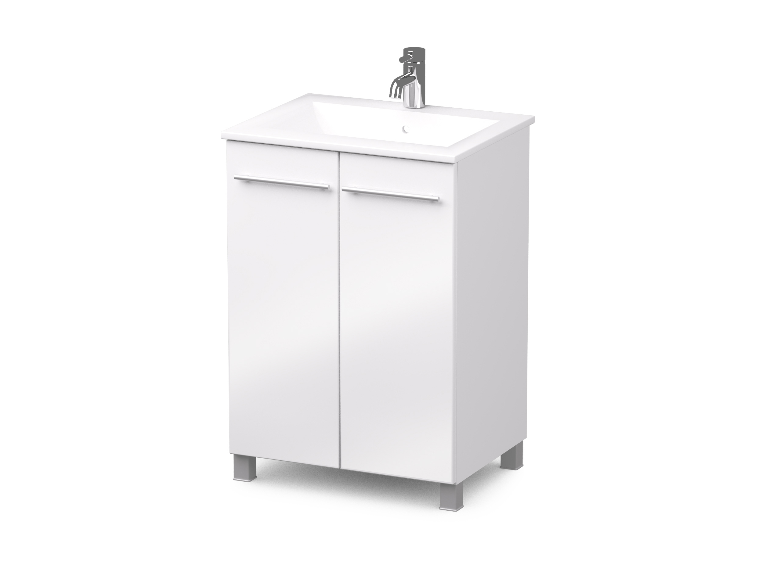 Изображение товара Тумба с раковиной Lazurit Аврора км0380; км0394, напольная 61 см, цвет Белый