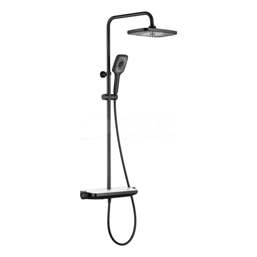 Изображение товара Современная душевая система SAVOL SK-H3445H с термостатом и эффектом тропического душа черный