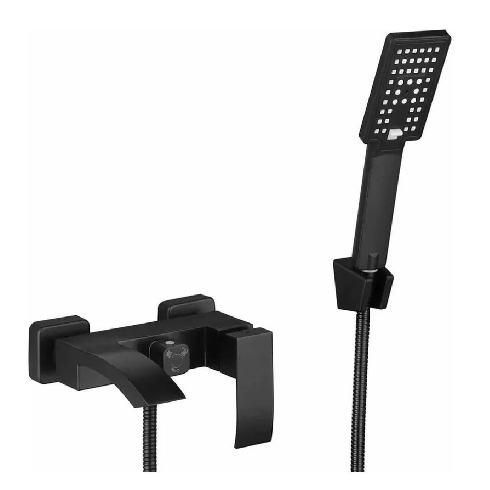 Изображение товара Смеситель для ванны FMARK FS8624H черный с комплектом душевого гарнитура