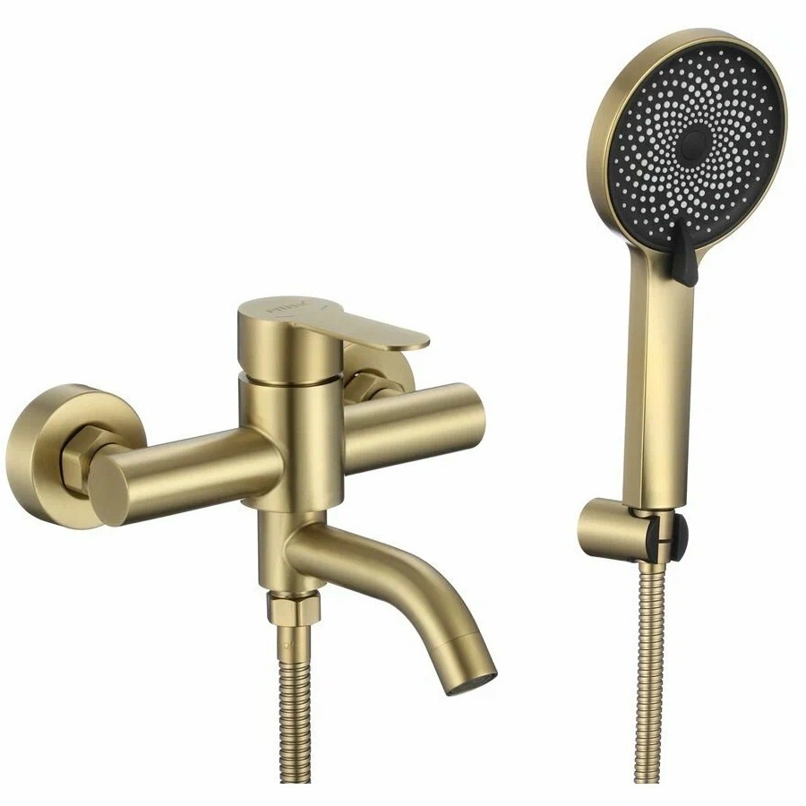 Изображение товара Смеситель для ванны Fmark FS8206C матовое золото с поворотным изливом