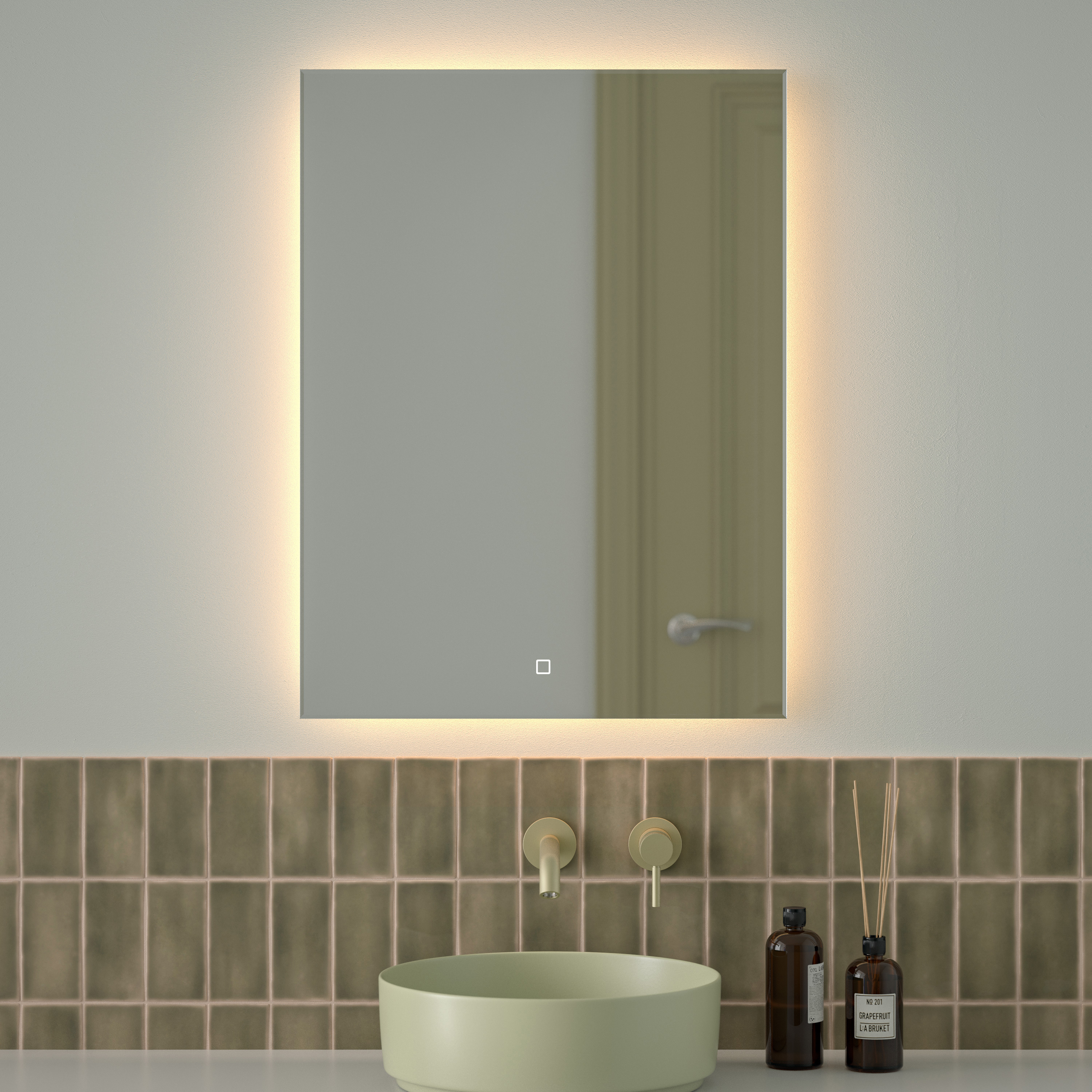 Изображение товара Зеркало для ванной Defesto Glow DF 2517S с подсветкой 60x80 см Изображение товара Зеркало для ванной Defesto Glow DF 2517S с подсветкой 60x80 см