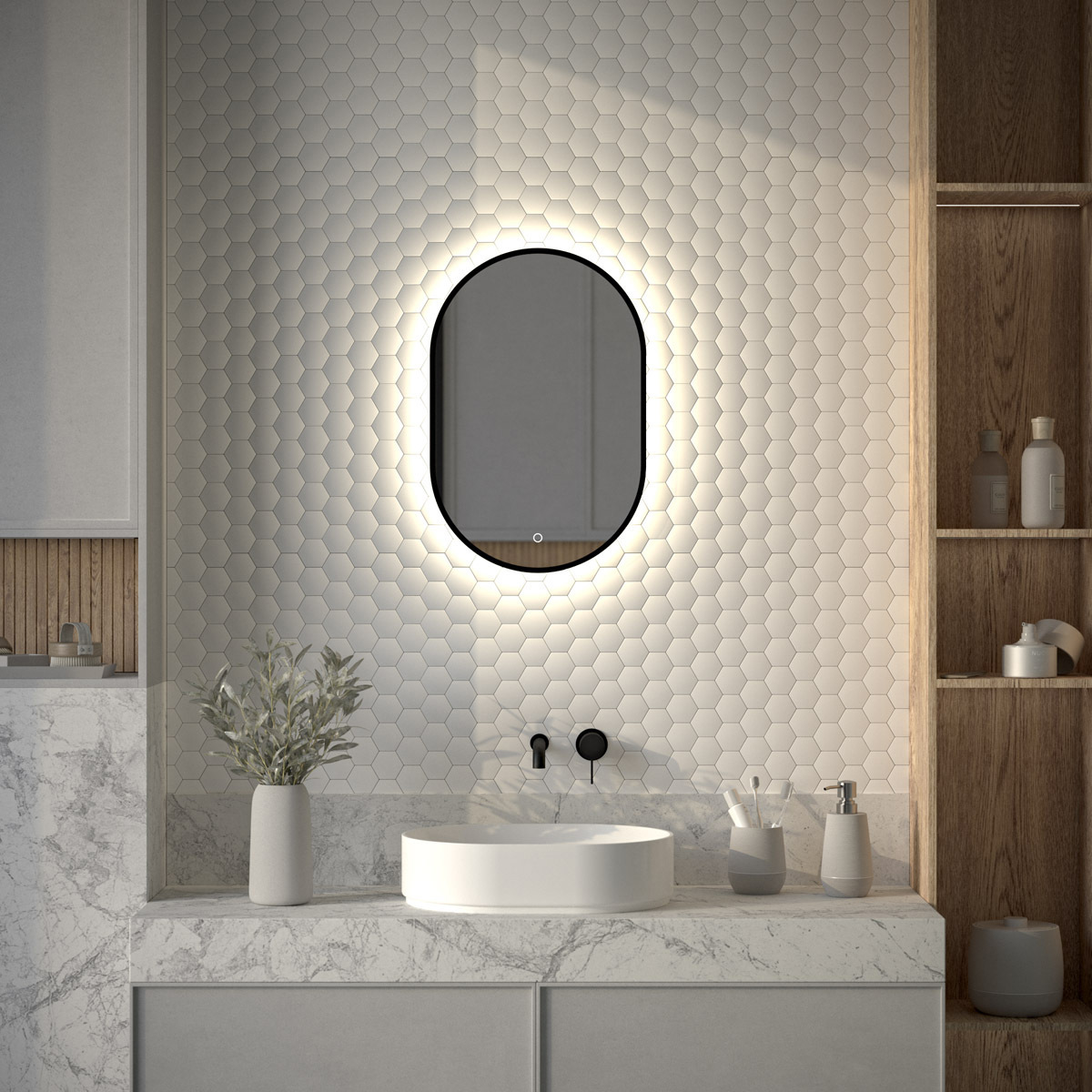 Изображение товара Зеркало для ванной Defesto Aura DF 2921S с подсветкой 40x60см