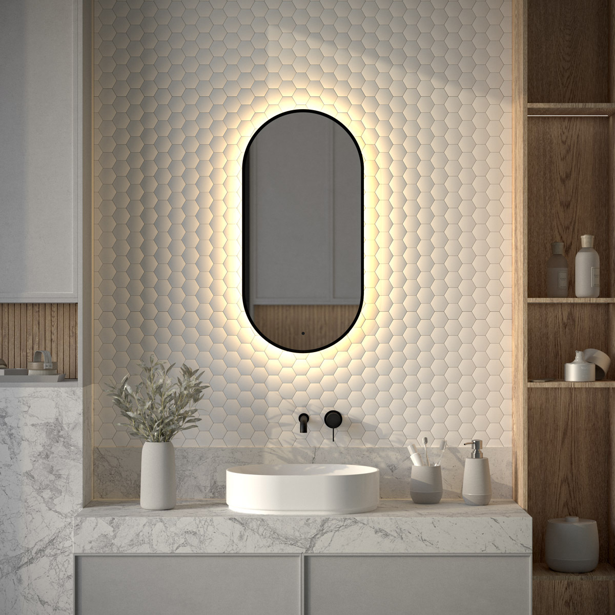 Изображение товара Зеркало для ванной Defesto Aura DF 2932R с подсветкой 40x80см